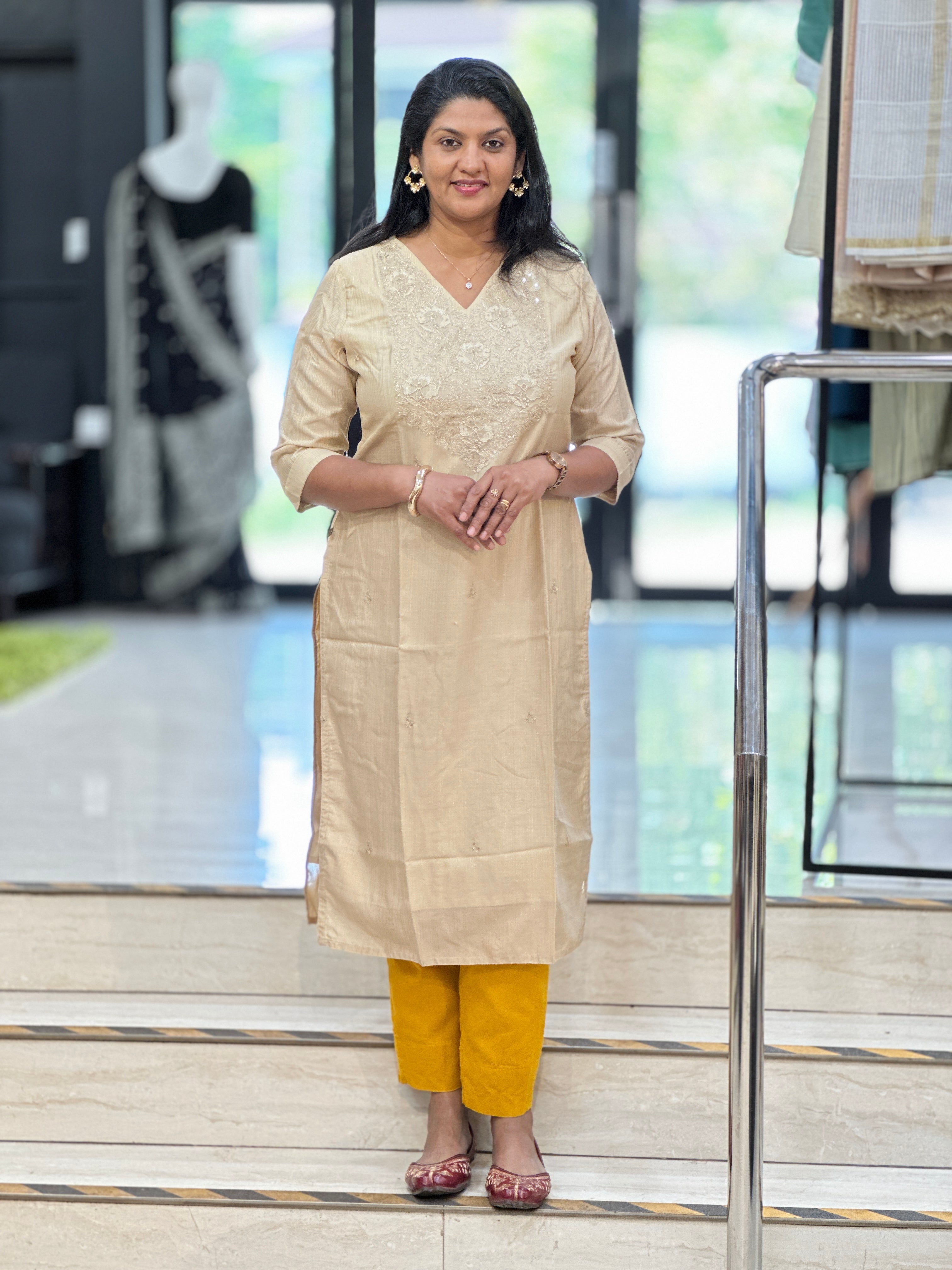 Embroidery detailed Art Silk Kurta | VSI196