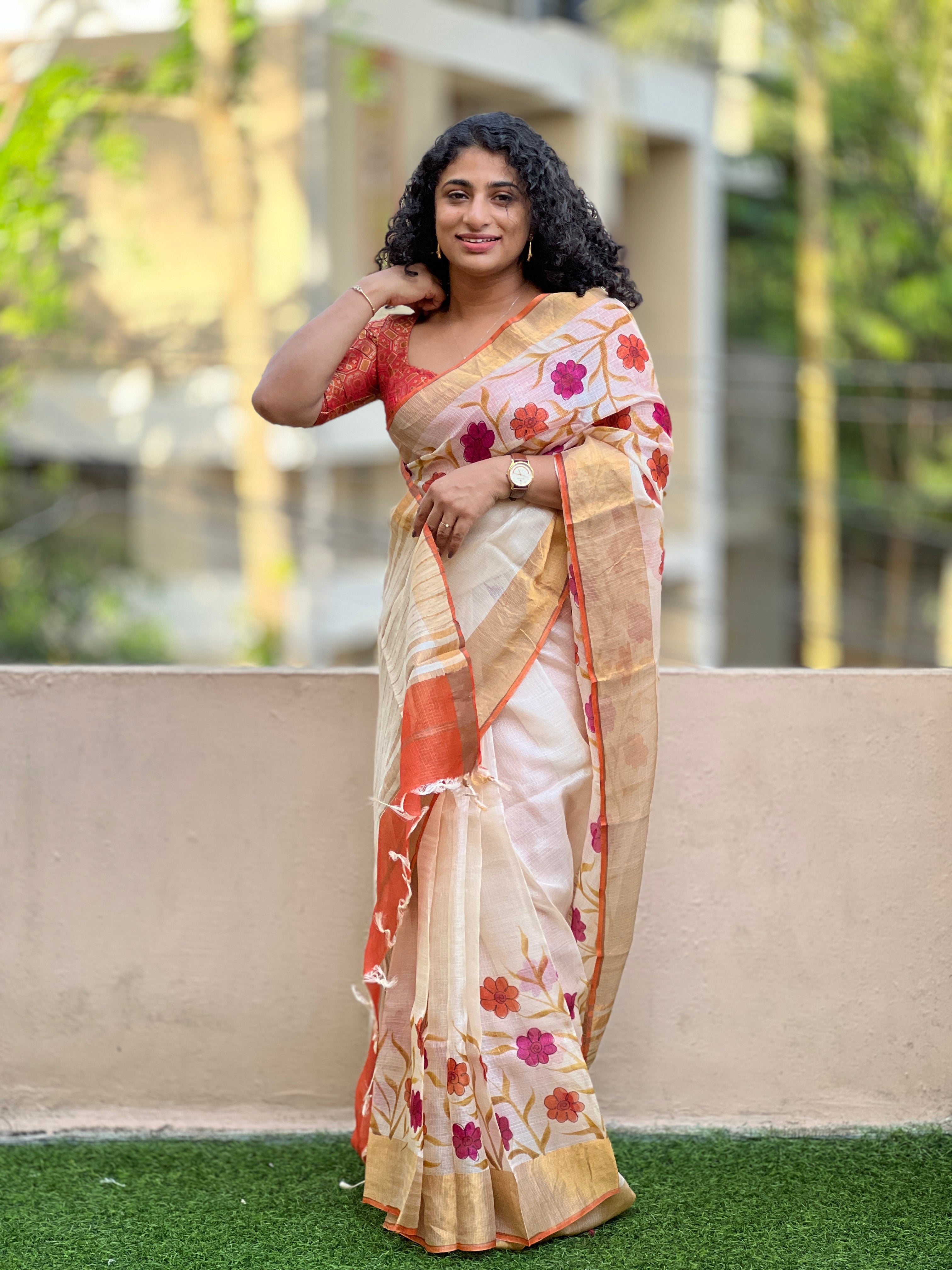 Hand Painted Tussar Kota Saree | SBS901