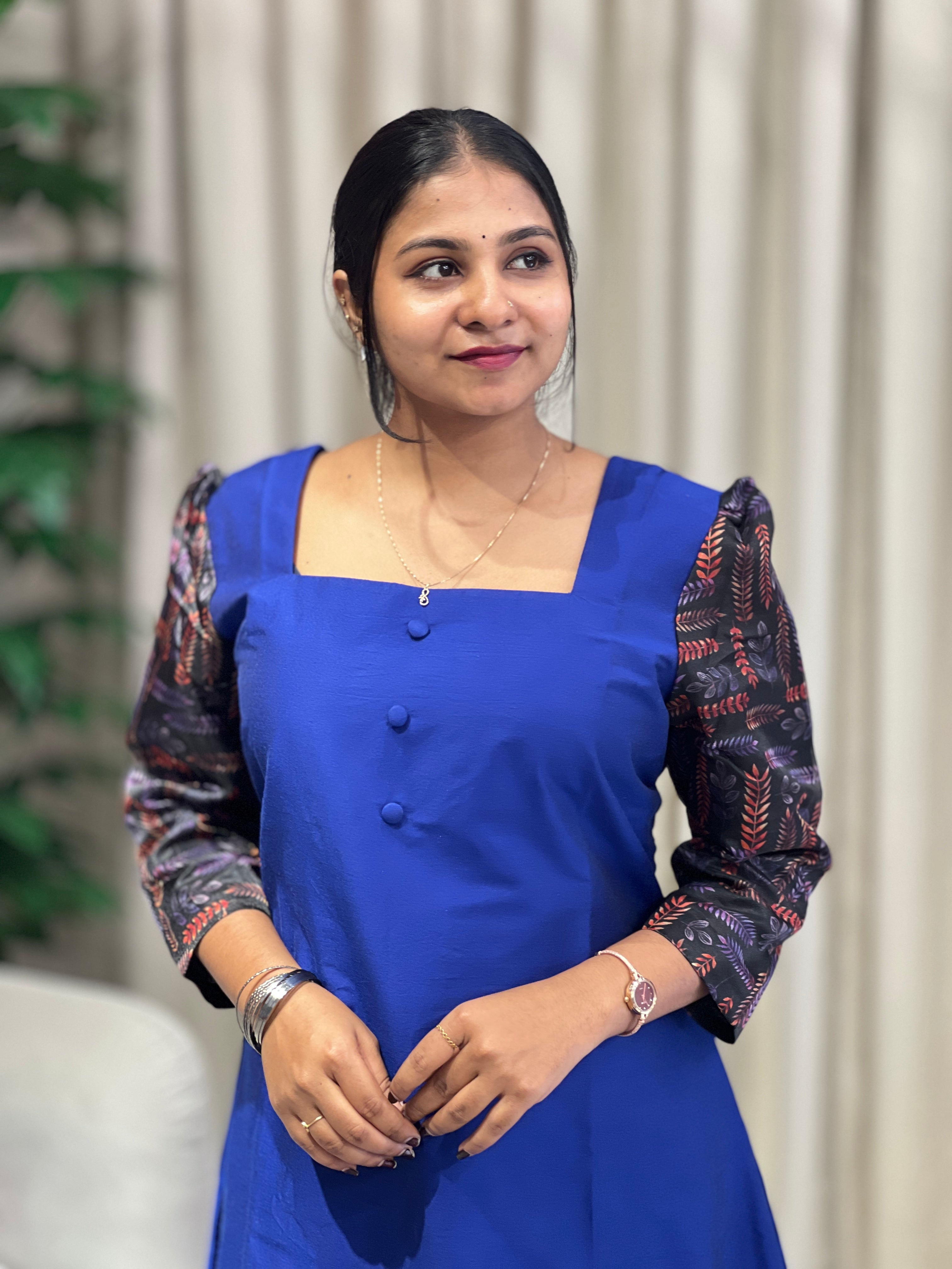 Button Detailed Raw Silk Kurta | DNT974