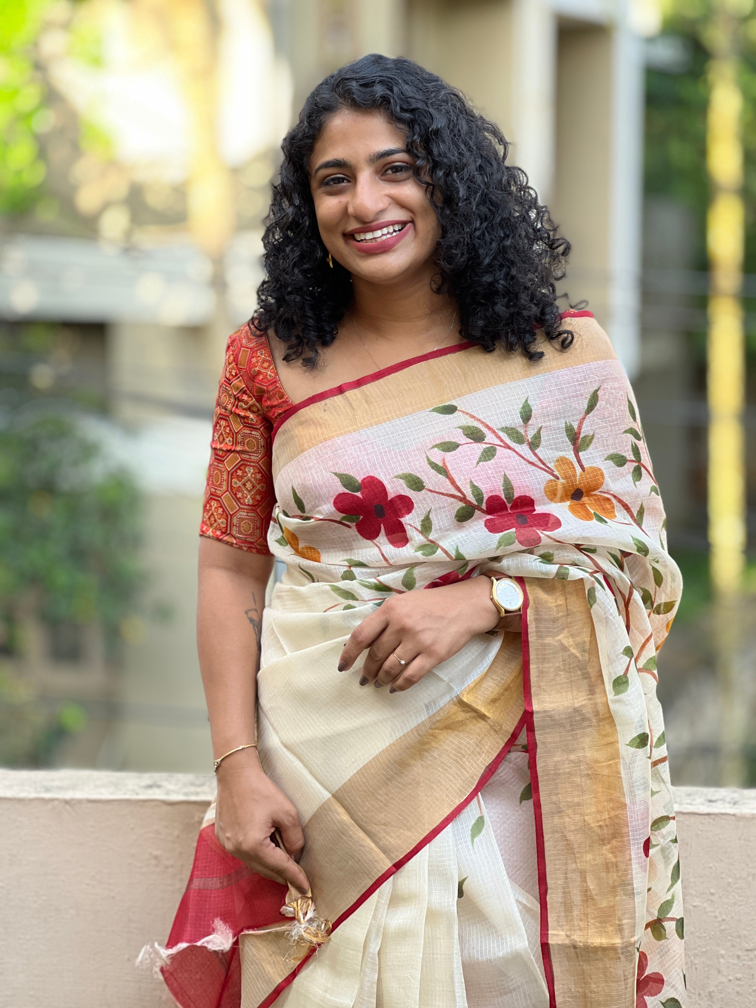 Hand Painted Tussar Kota Saree | SBS900