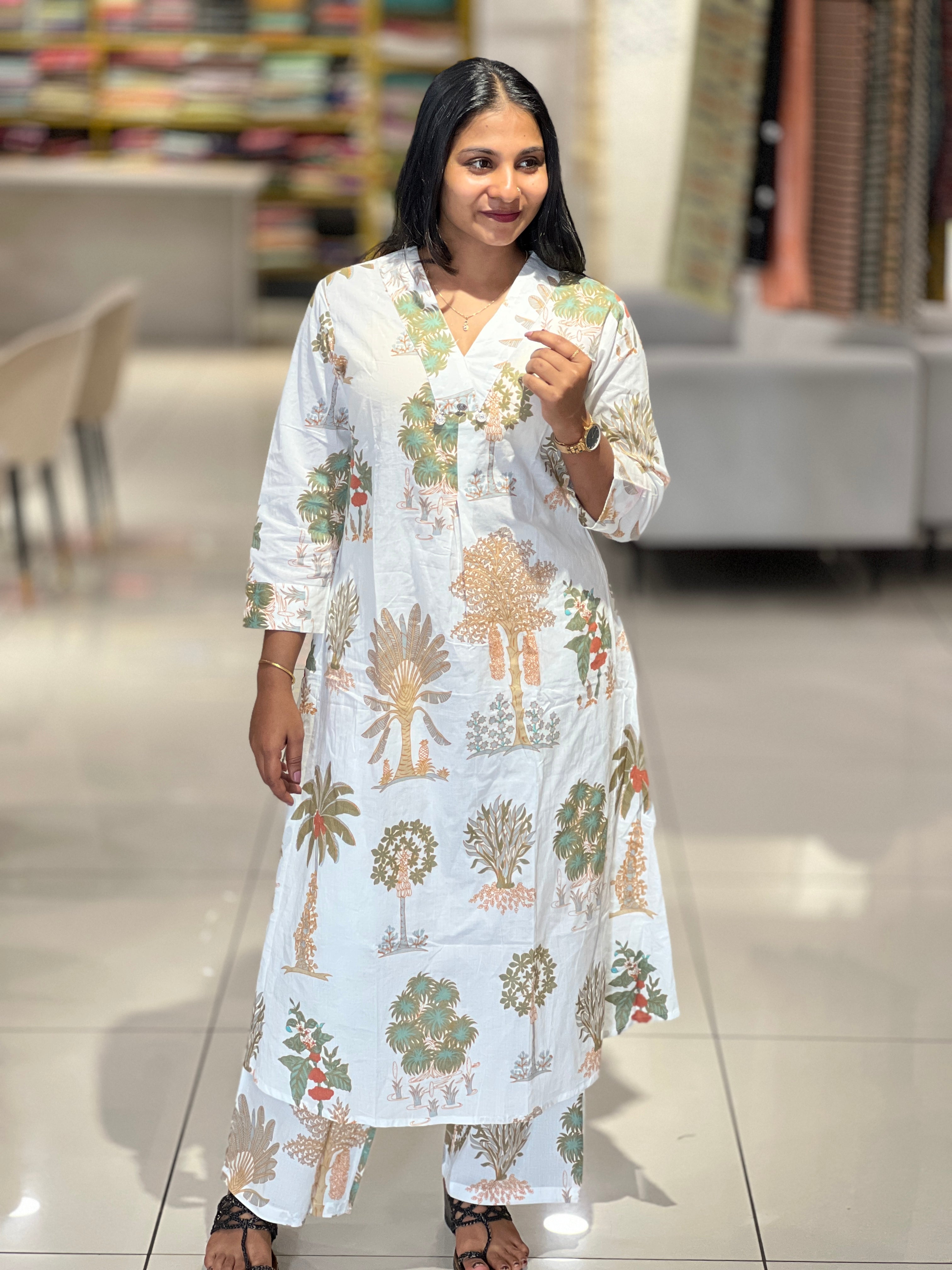 Printed A-Line Patterned Kurta Top & Bottom | PGI171