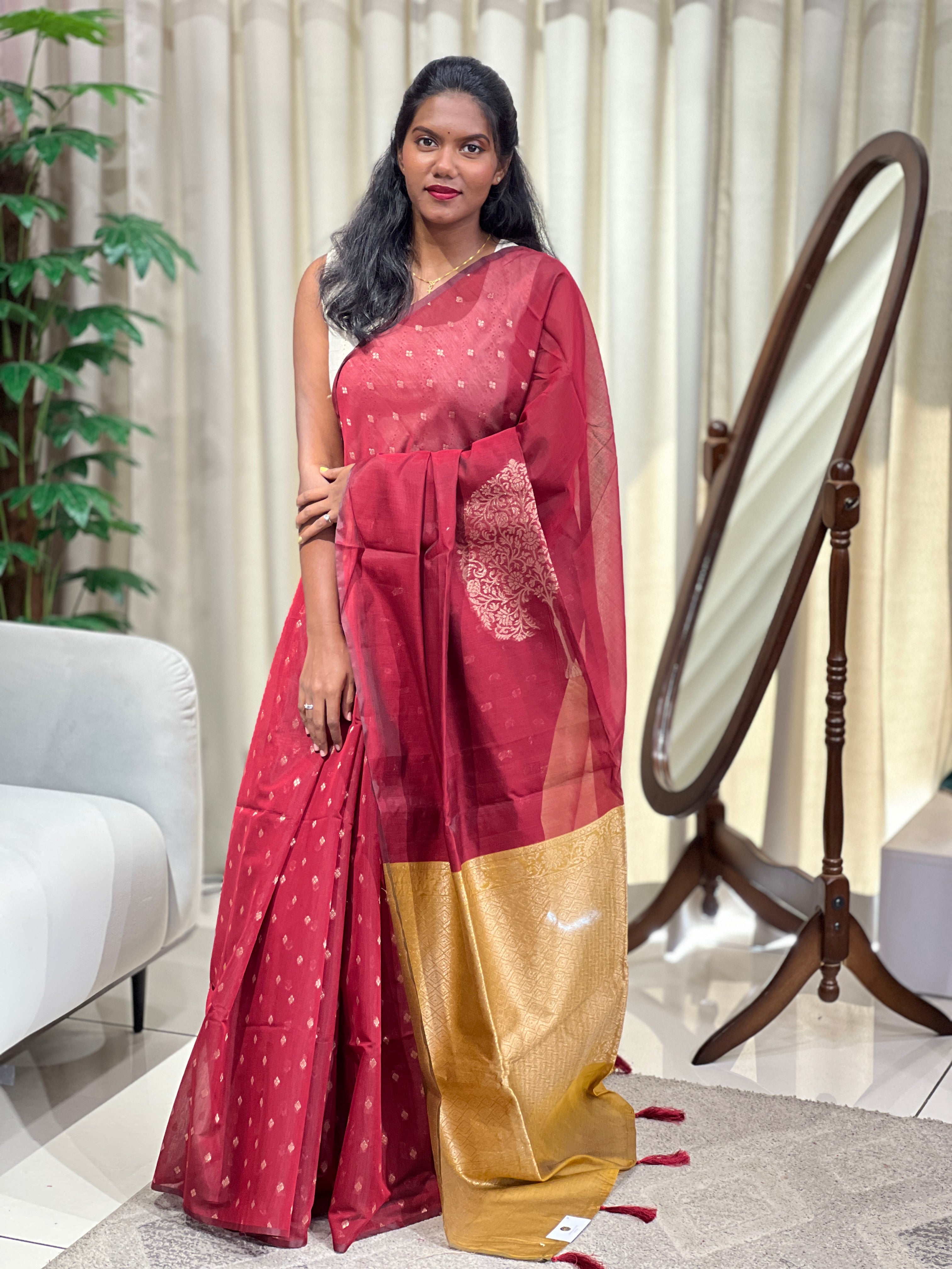 Zari Woven Cotton Silk Saree | YNG1040