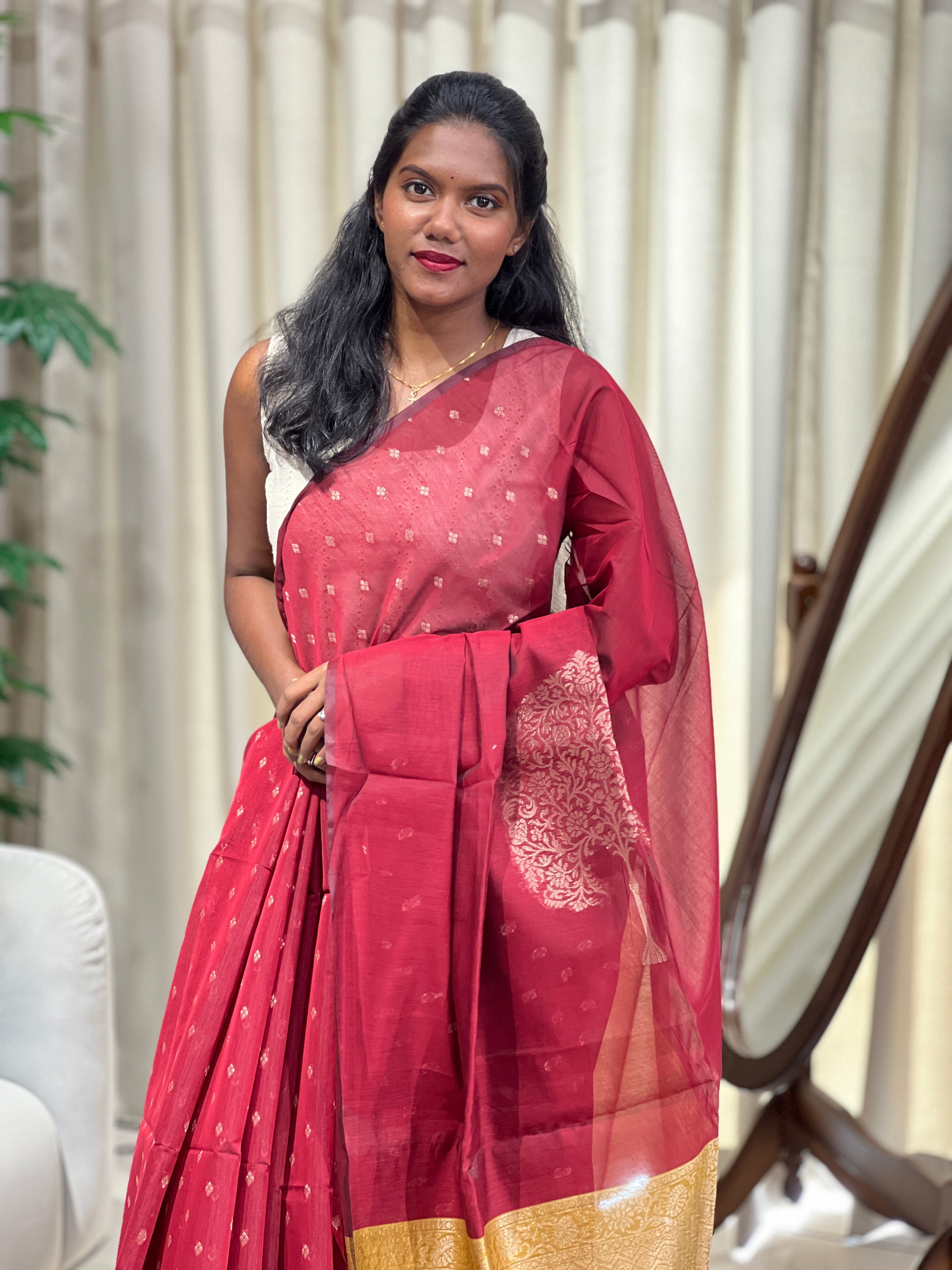 Zari Woven Cotton Silk Saree | YNG1040