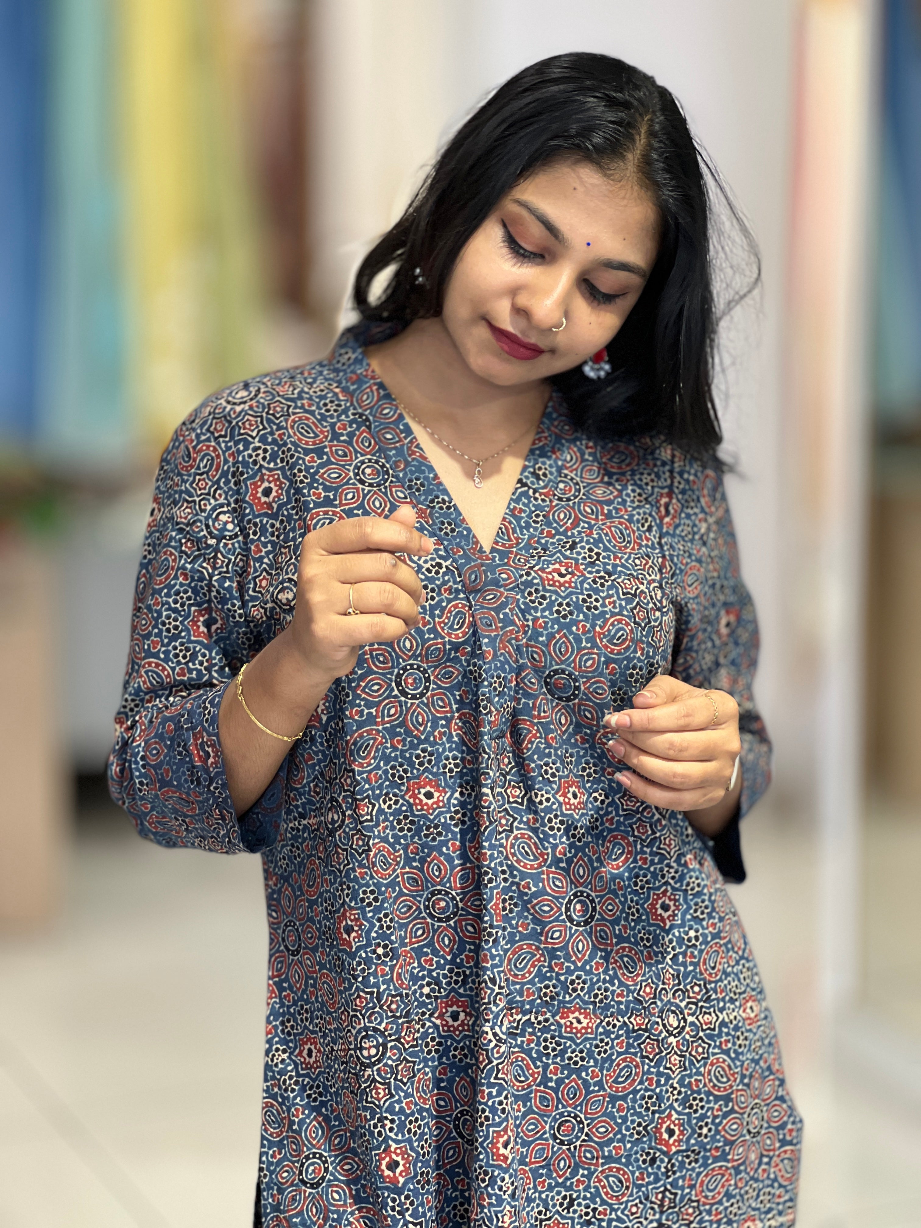 Floral Printed Cotton Kurta | DNT287