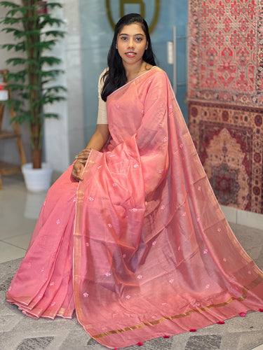 Embroidery Detailed Chanderi Saree | HS1223
