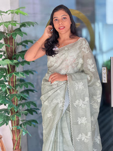 Floral Machine Embroidery Detailed Kota Saree | BLD1293