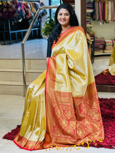Traditional Zari Woven Brocade Patterned Semi Silk Saree | KAC168