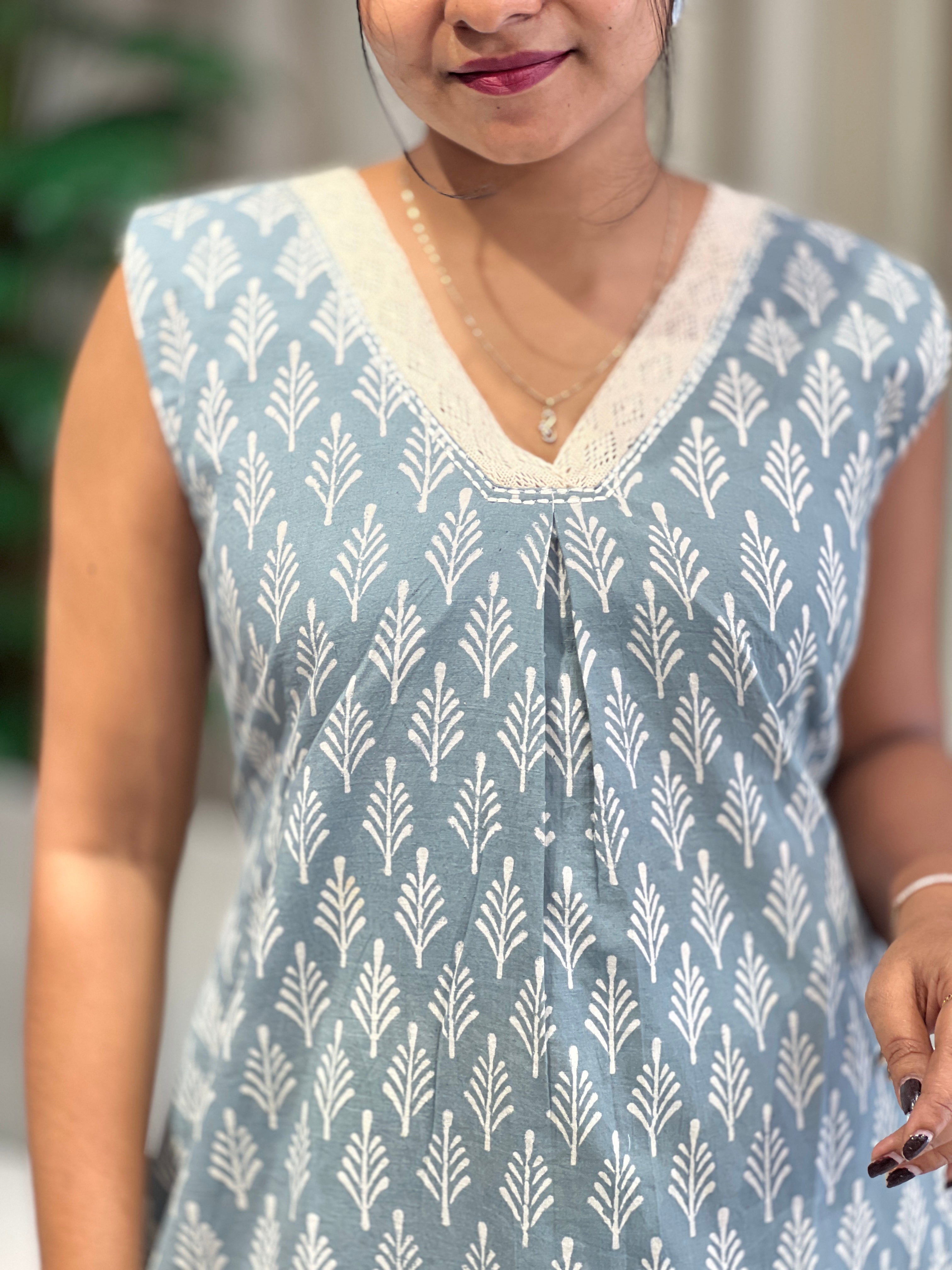 Printed Aline Cotton Kurta | DNT971