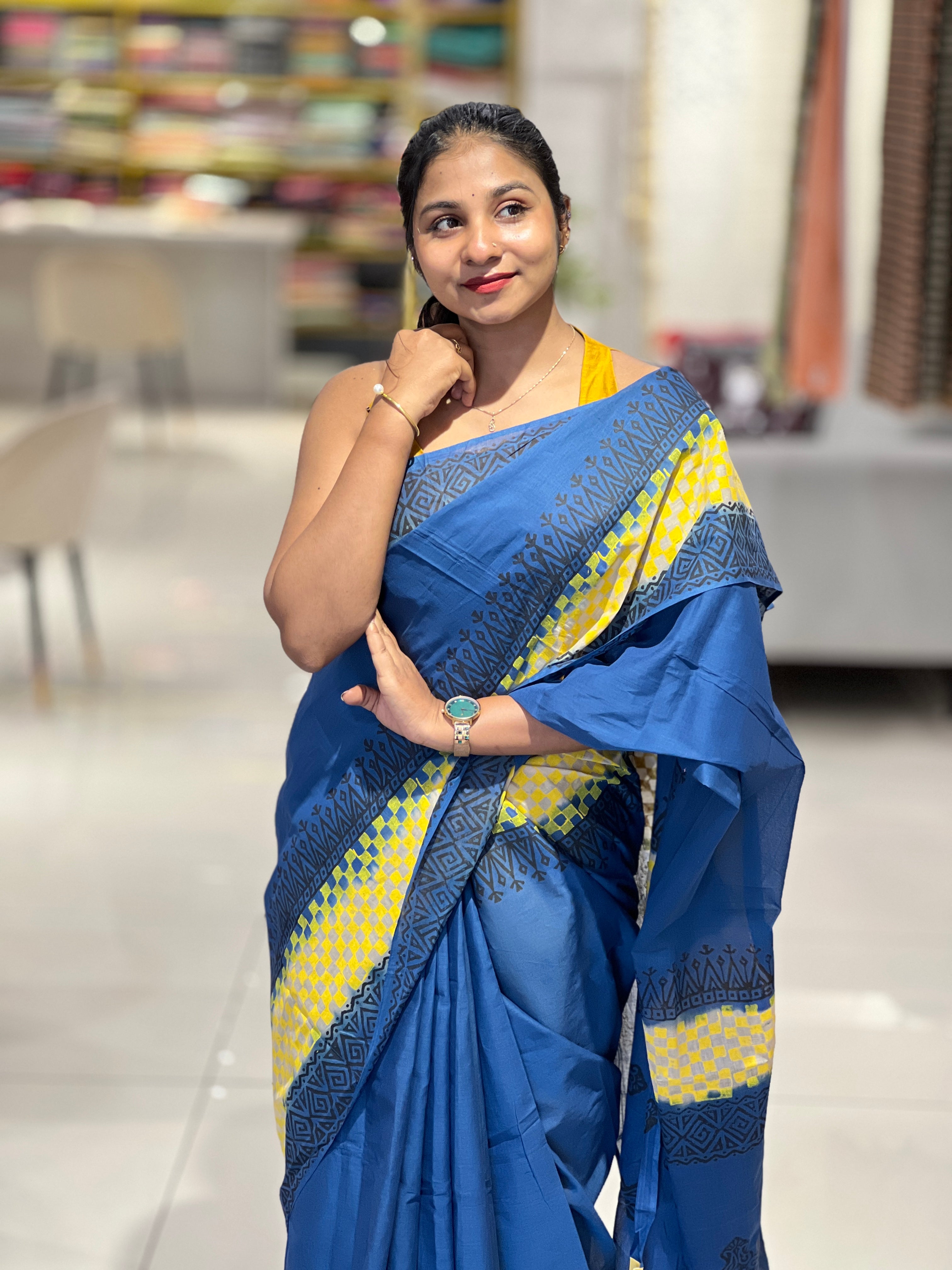 Printed Cotton Saree | SFA126