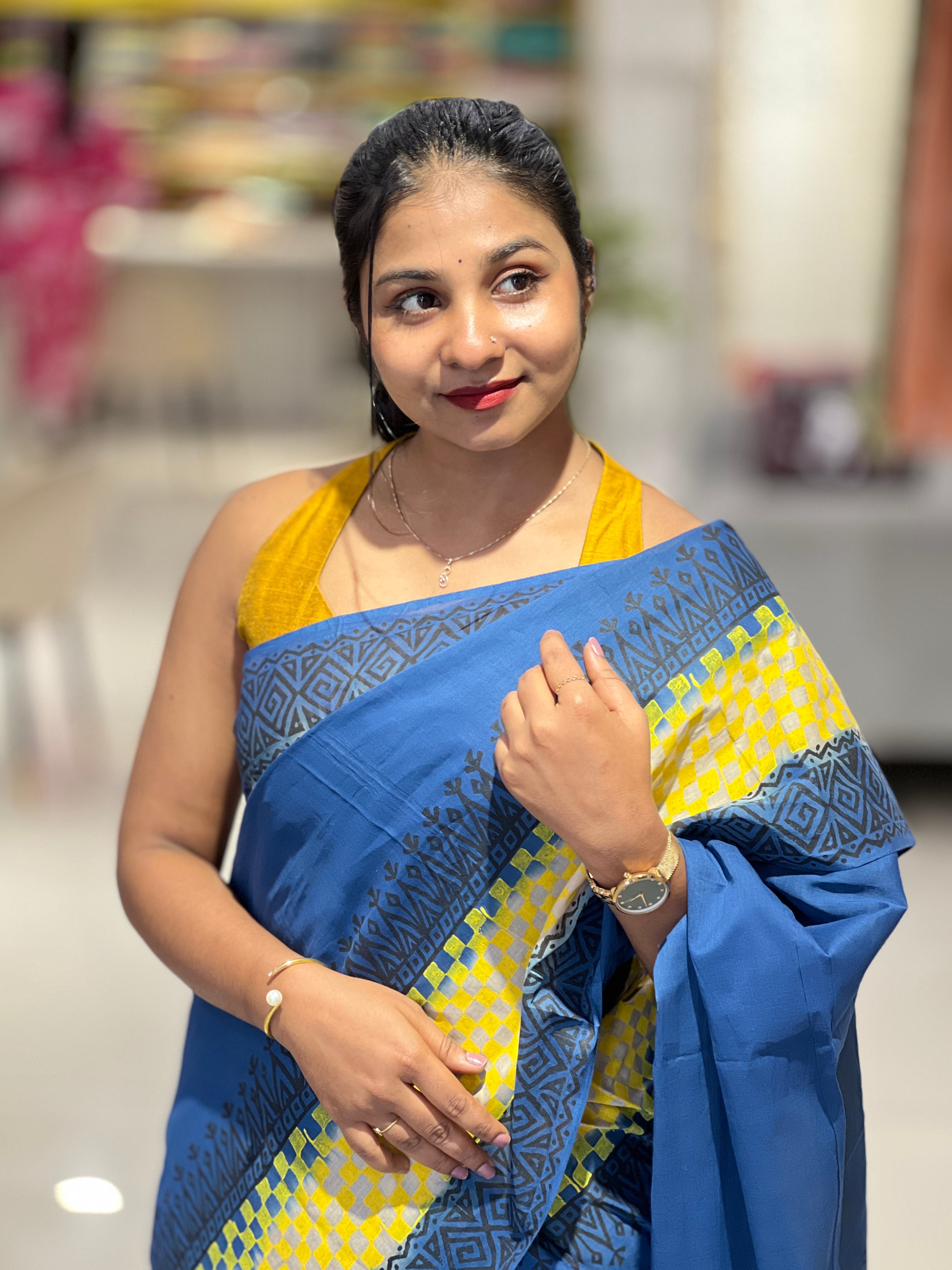 Printed Cotton Saree | SFA126