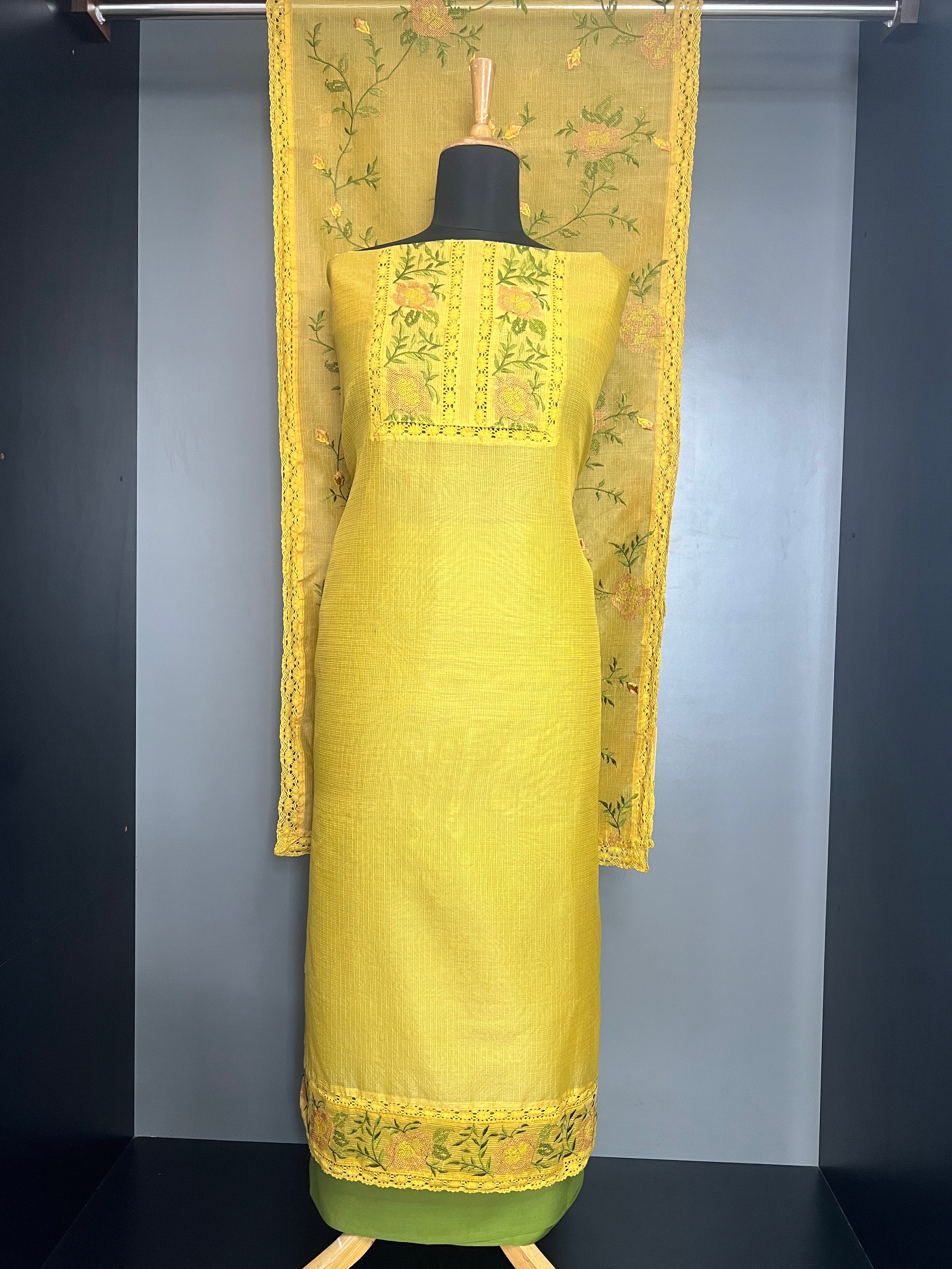 Floral Embroidered Pattern Kota Salwar Set | JSC598