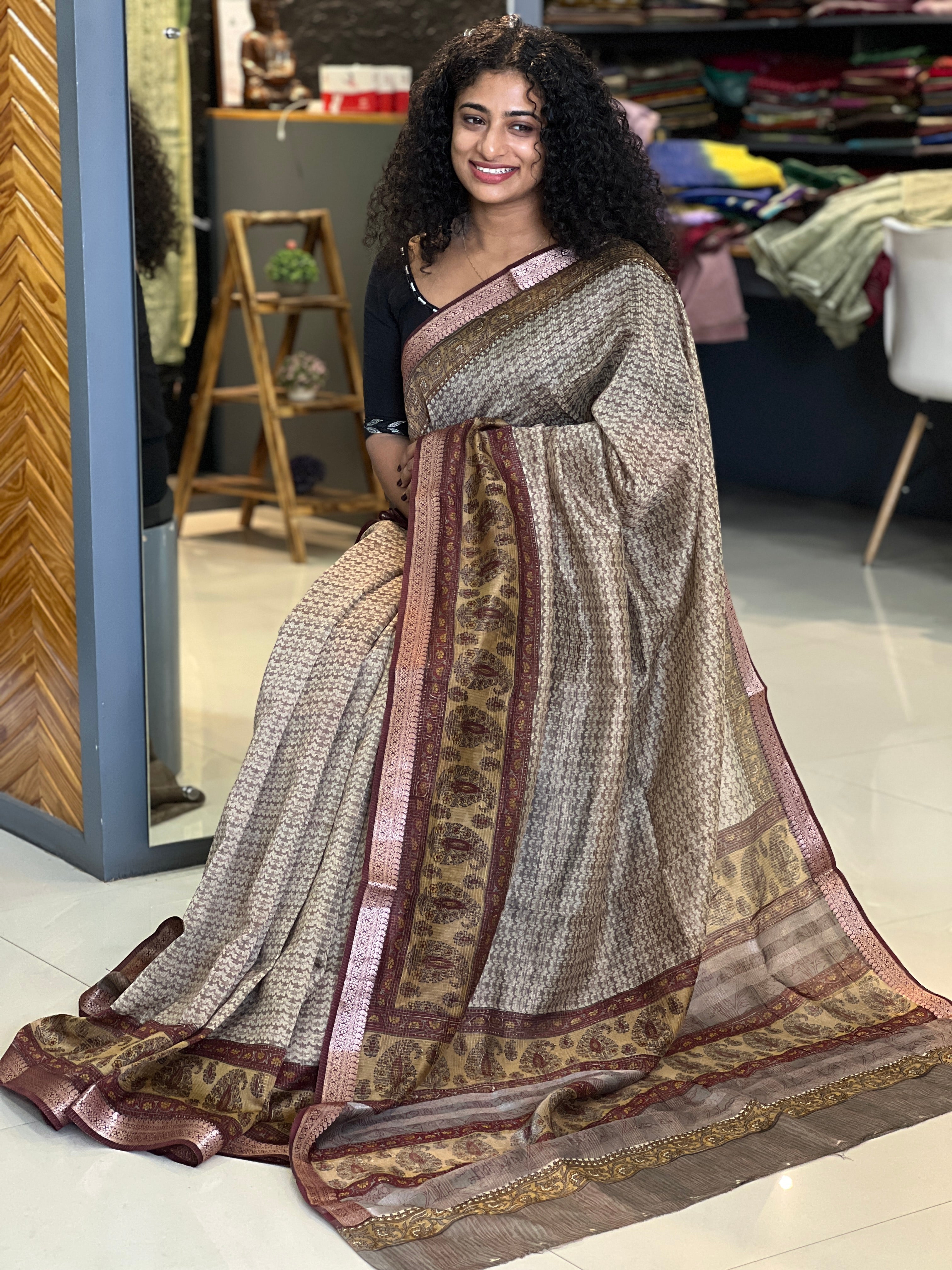 Zari Weaved Chanderi Saree | SMC124
