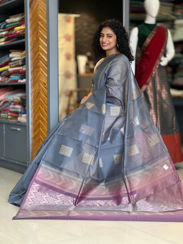 Square Buta Design Cotton Silk Saree | KTS161