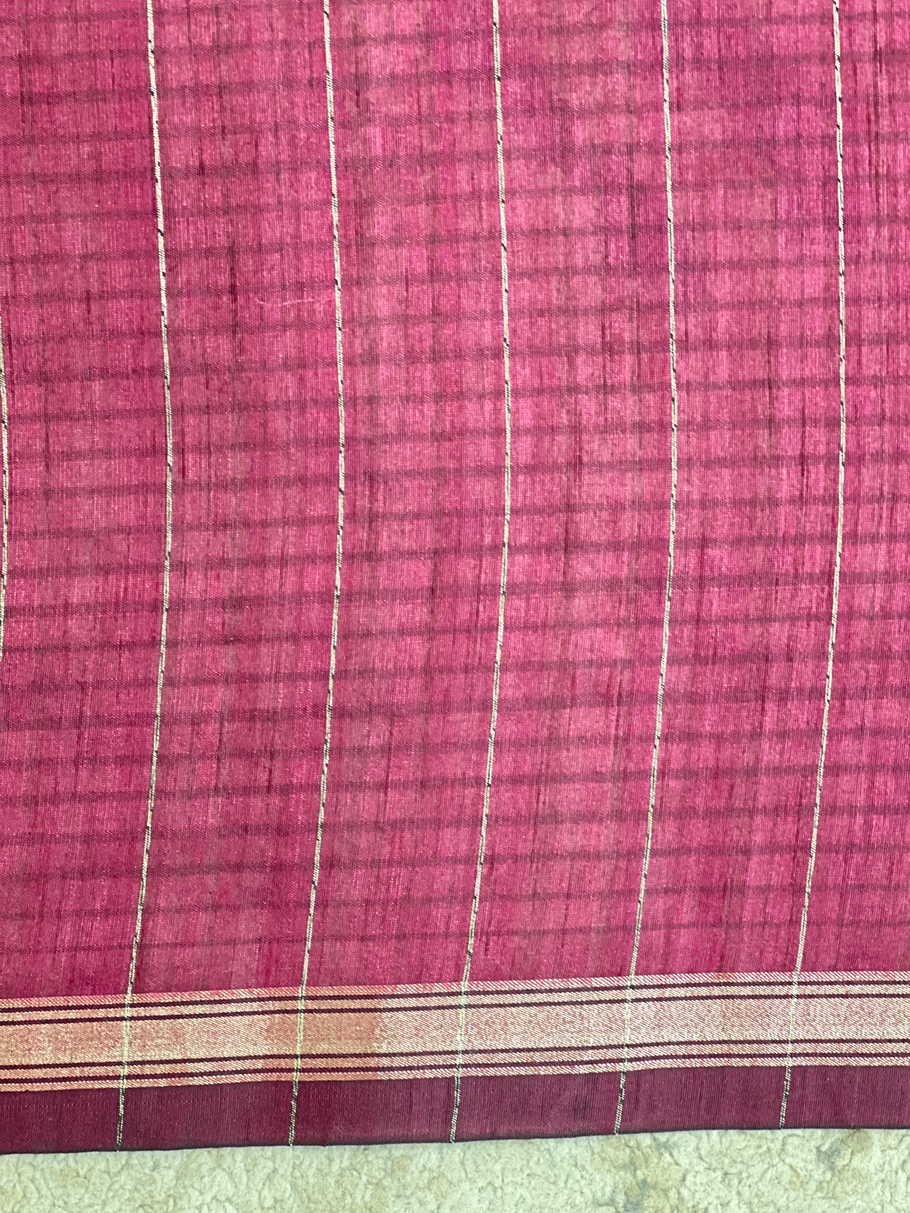 Kattam Border Pattern Semi Silk Saree | YNG1668