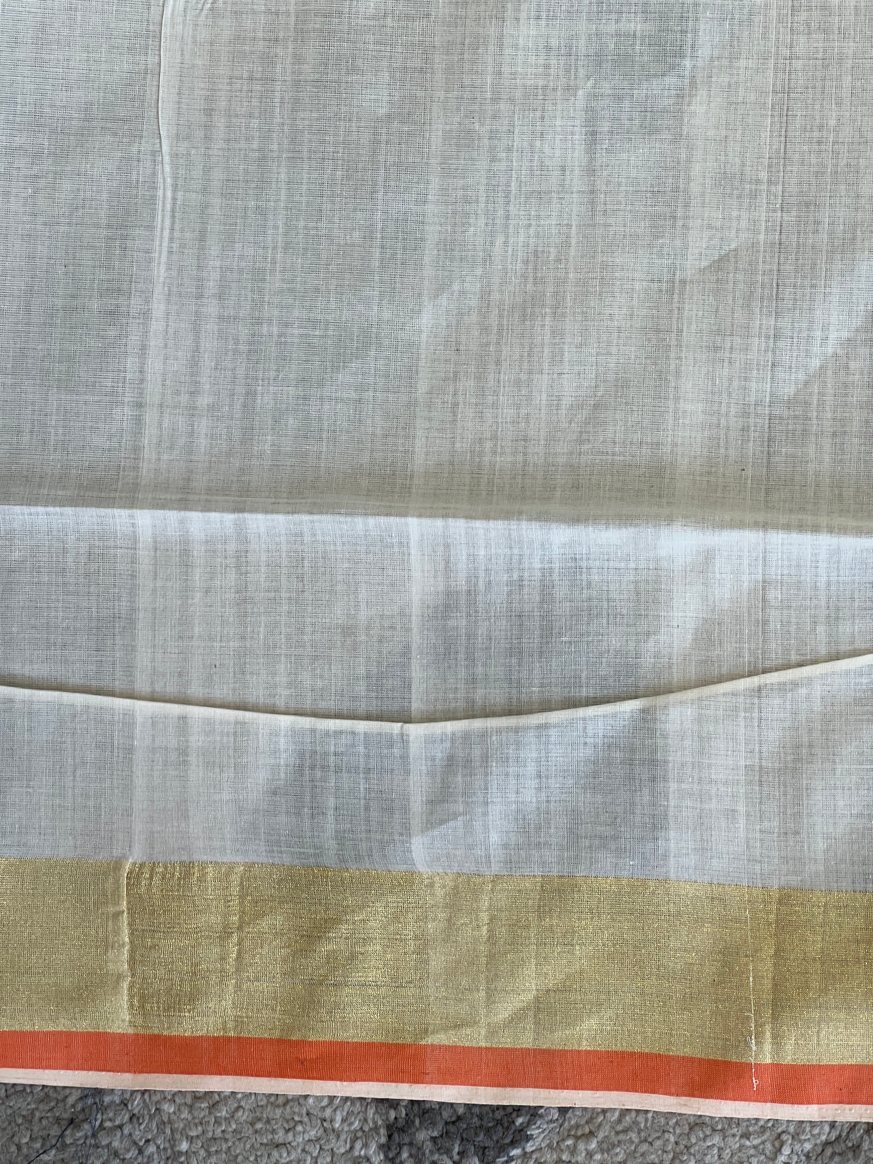 Traditional Kerala Cotton Kasavu Saree  | KC125