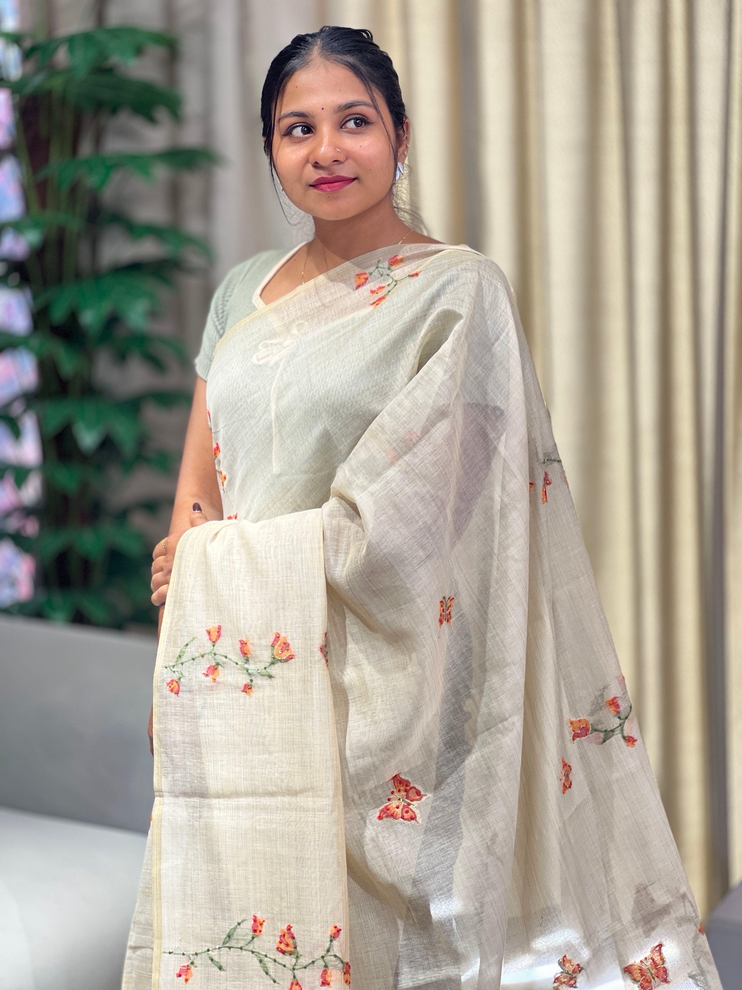 Jamdani Woven Chanderi Saree | BLD1747