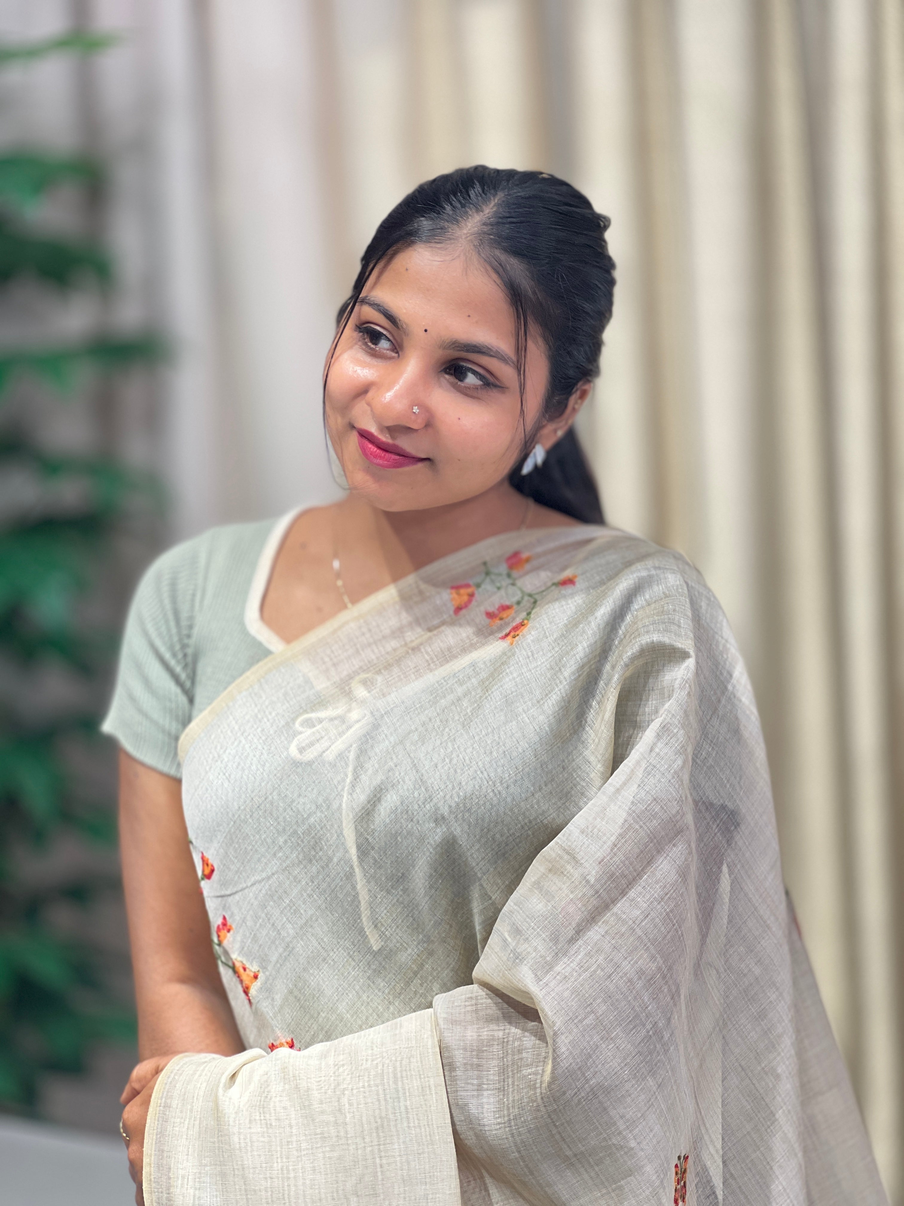 Jamdani Woven Chanderi Saree | BLD1747