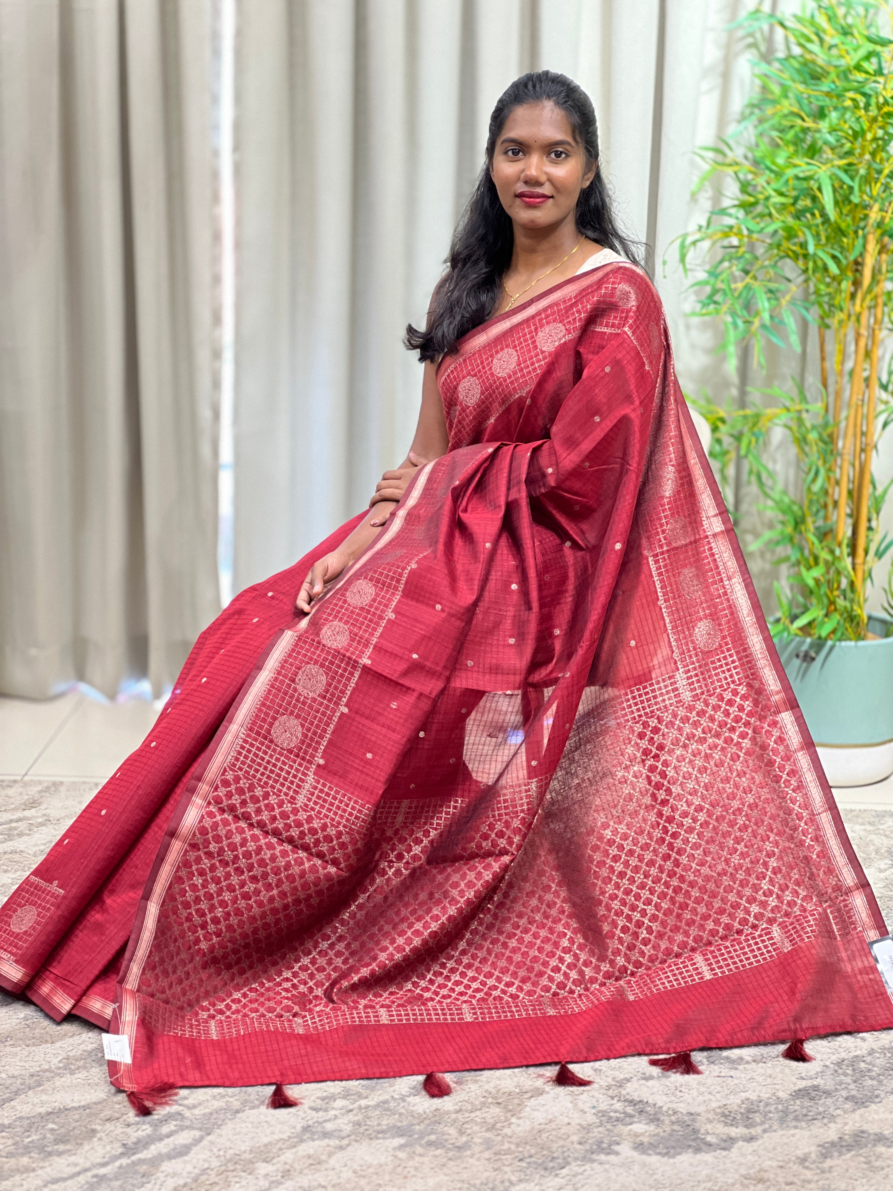 Kattam Border Pattern Semi Silk Saree | YNG1667