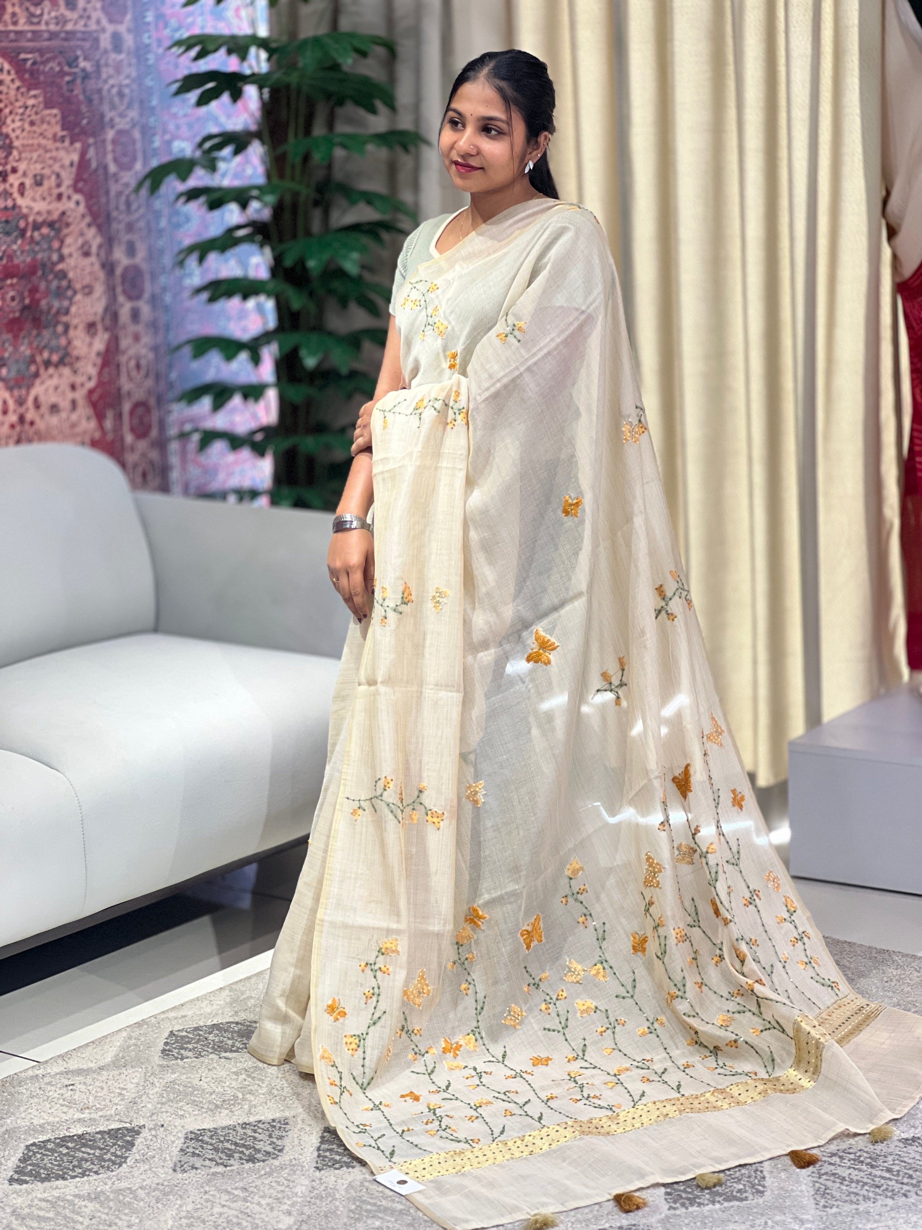 Jamdani Woven Chanderi Saree | BLD1748