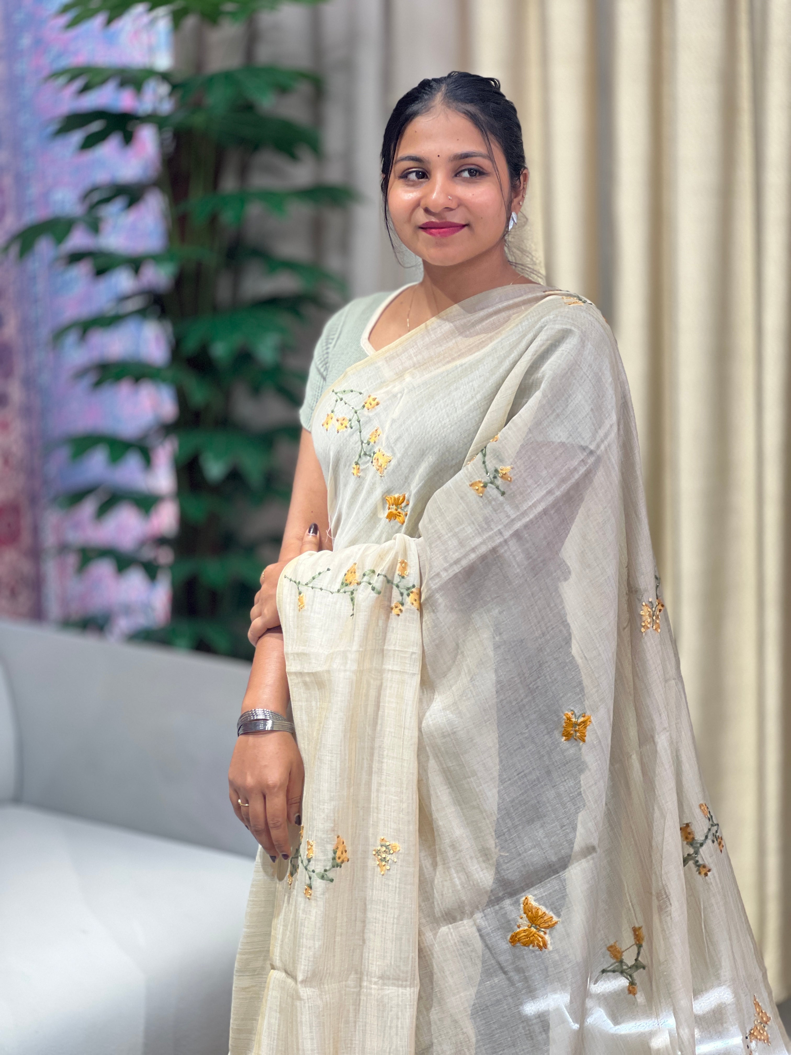 Jamdani Woven Chanderi Saree | BLD1748