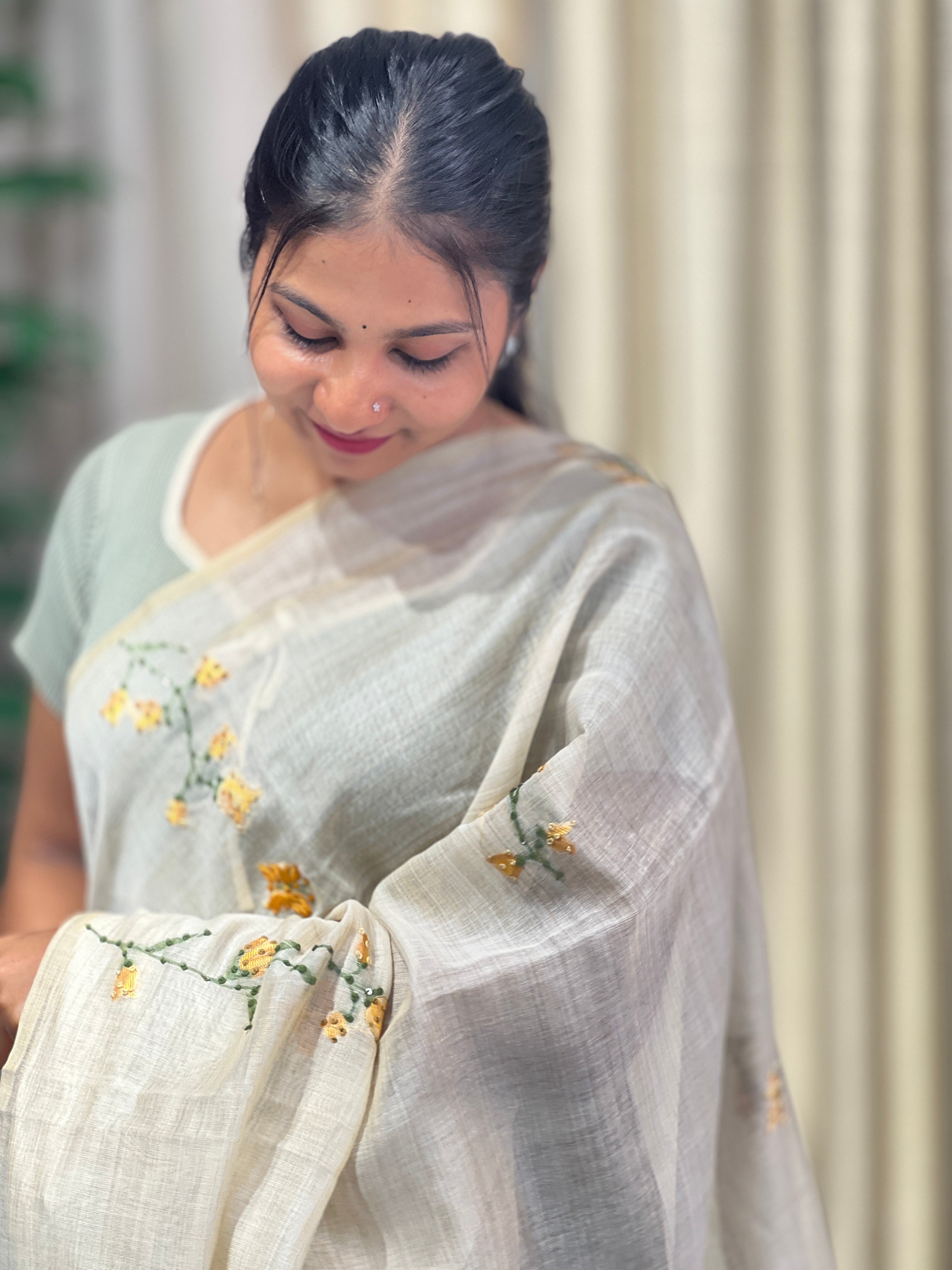 Jamdani Woven Chanderi Saree | BLD1748