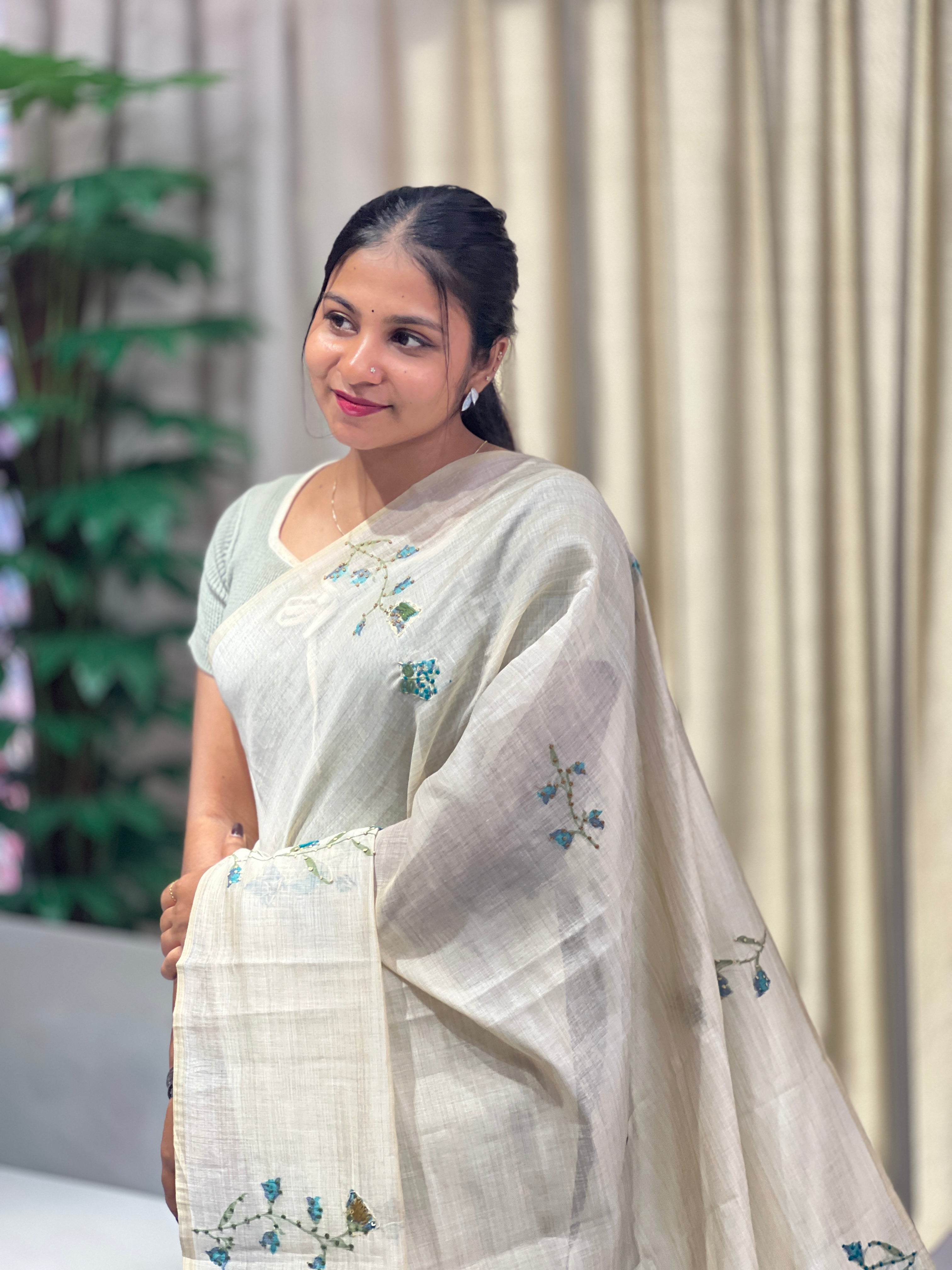 Jamdani Woven Chanderi Saree | BLD1746