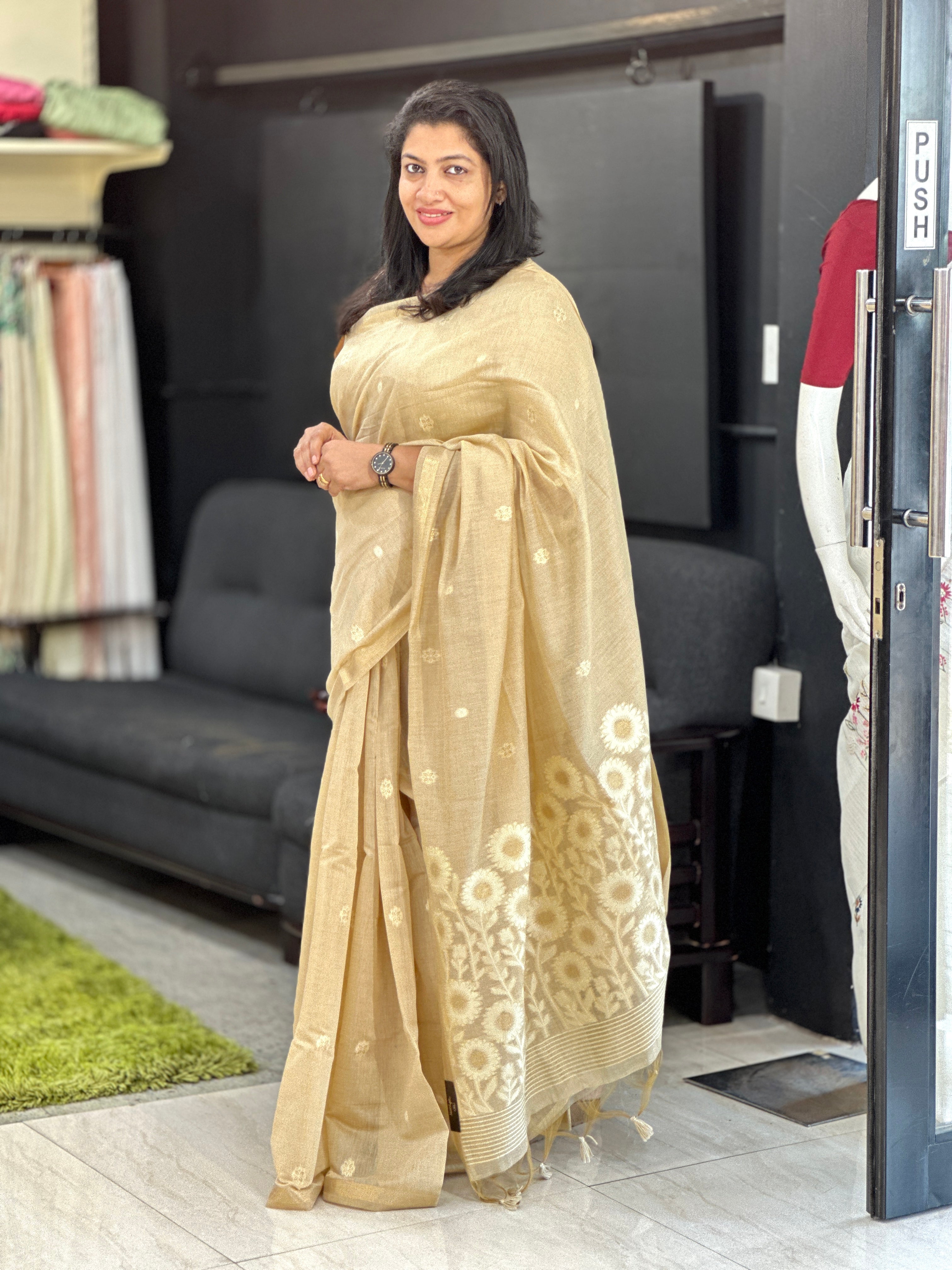 Buta Weaved Powerloom Chanderi Saree | SSN519