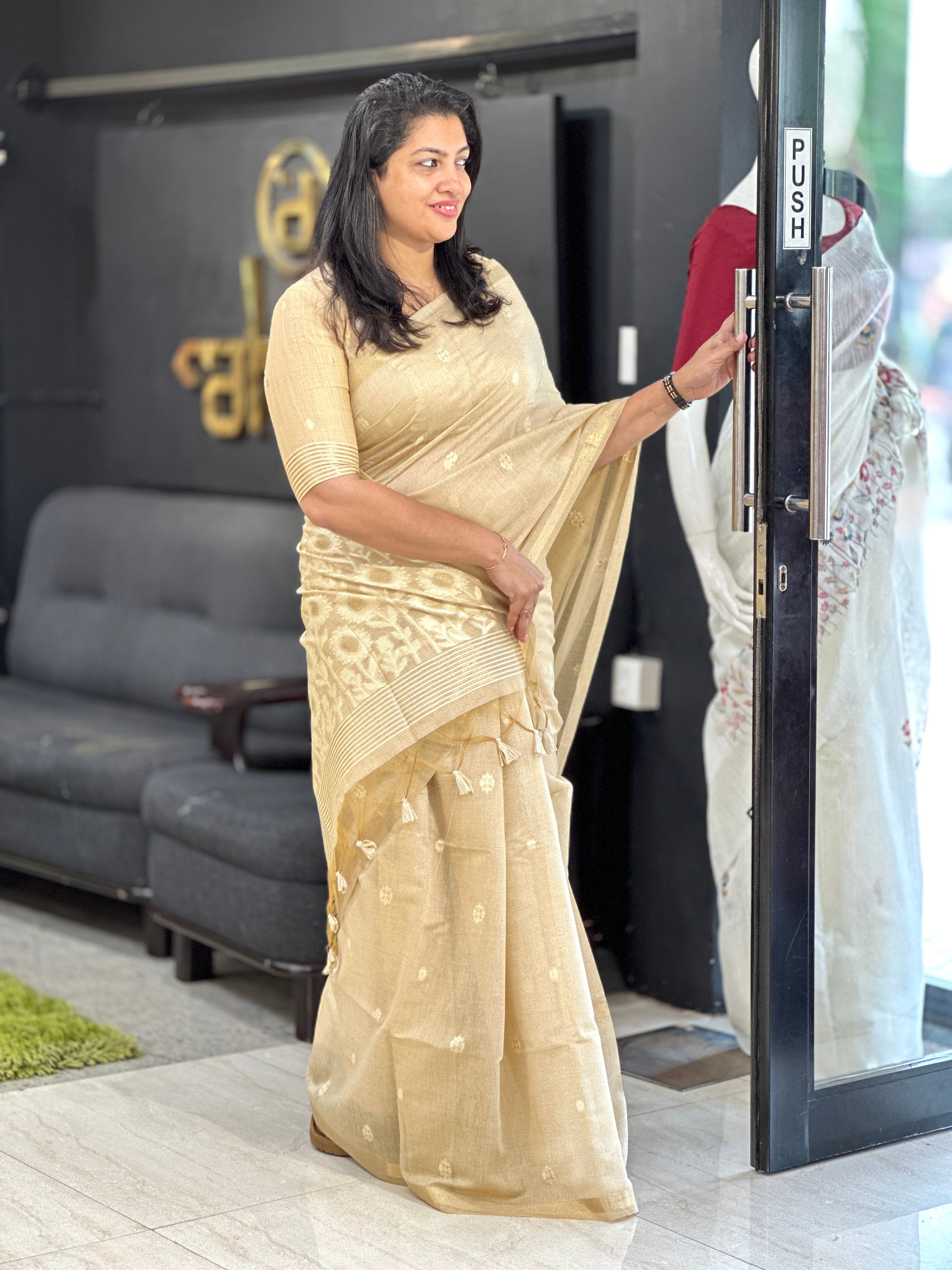 Buta Weaved Powerloom Chanderi Saree | SSN519