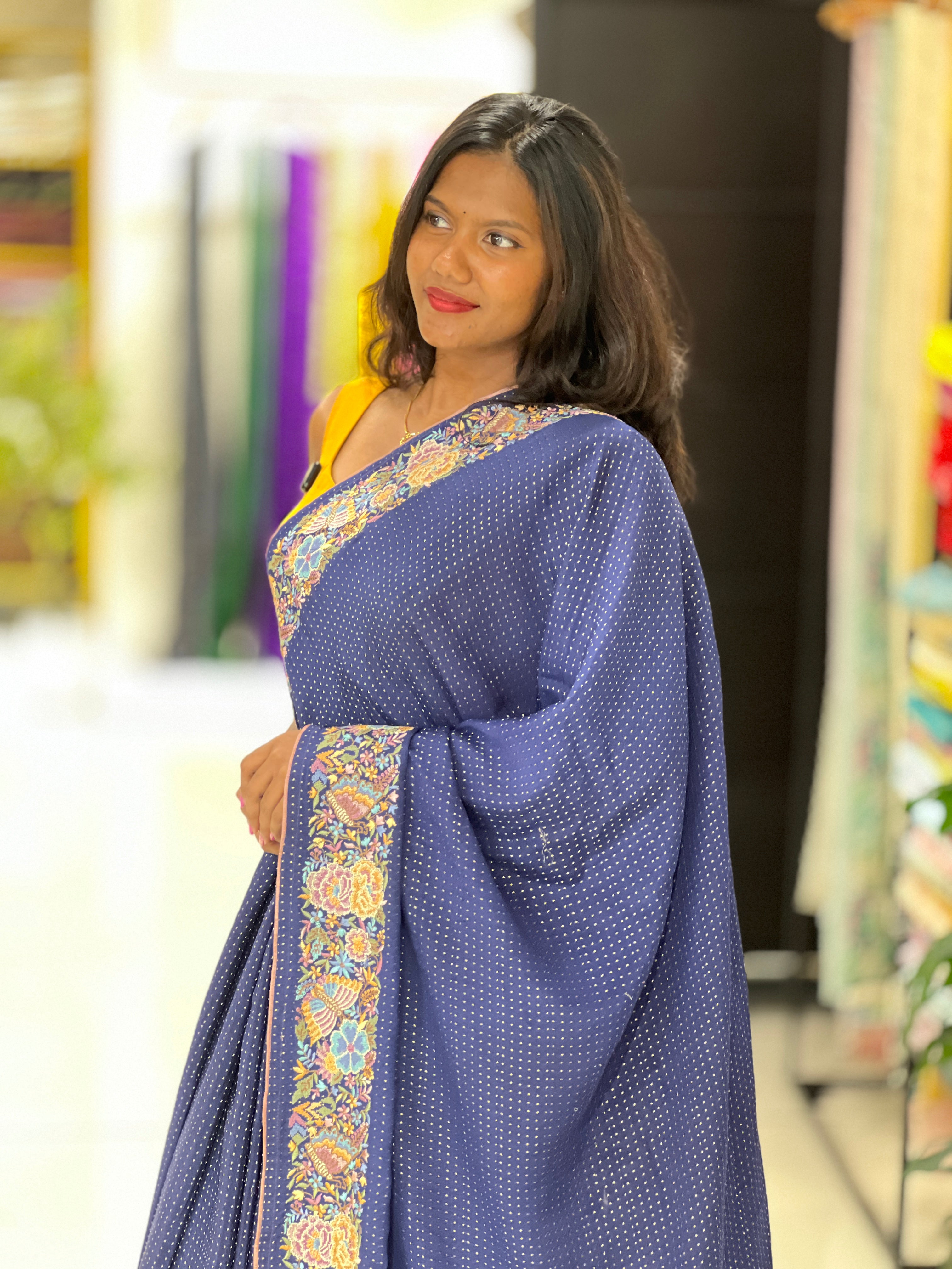 Kantha Weaving Silk Crepe Saree | RGD305