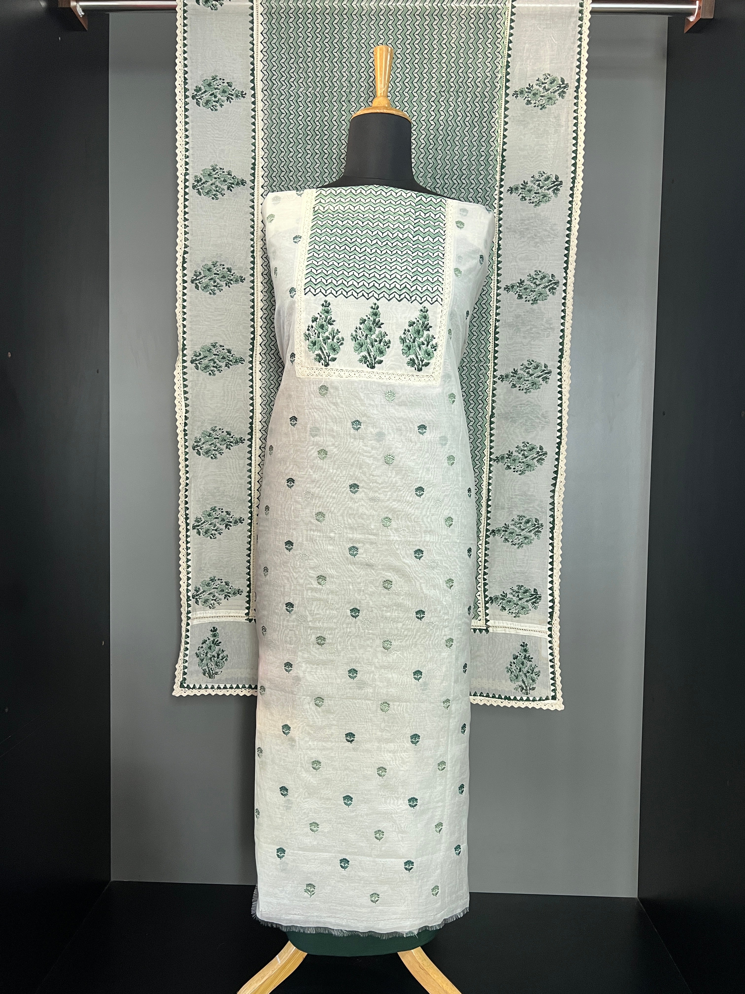 Floral Buta Hand Block Printed Tepchi Kota Salwar Set |JSC603