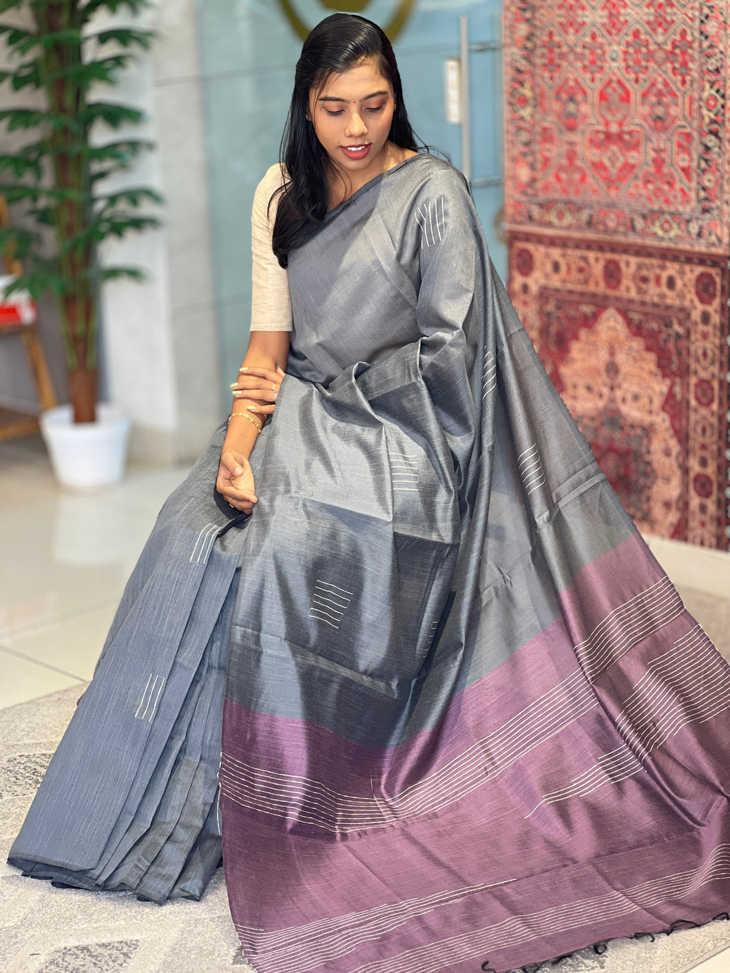 Kesiya Weaved Semi Tussar Saree | PD519