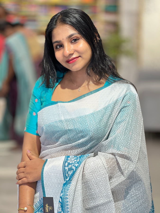 Printed Cotton Saree  | VDA183