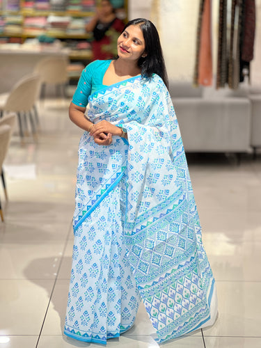 Printed Cotton Saree | VDA172