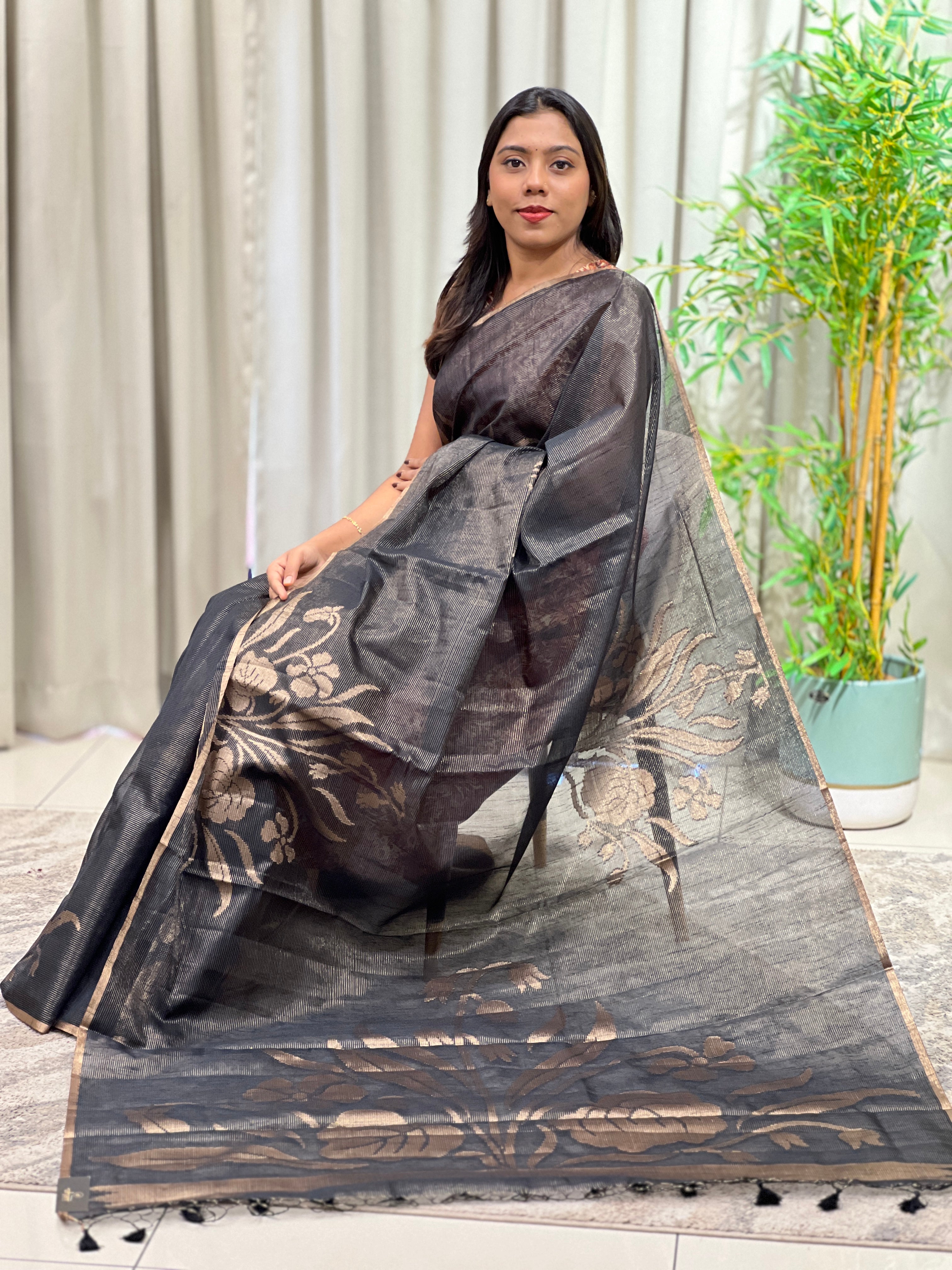 Floral Pattern Cotton Silk Saree | YNG1673