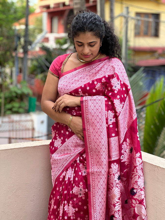Banarasi Weaved  Cotton Blended Saree | NO130