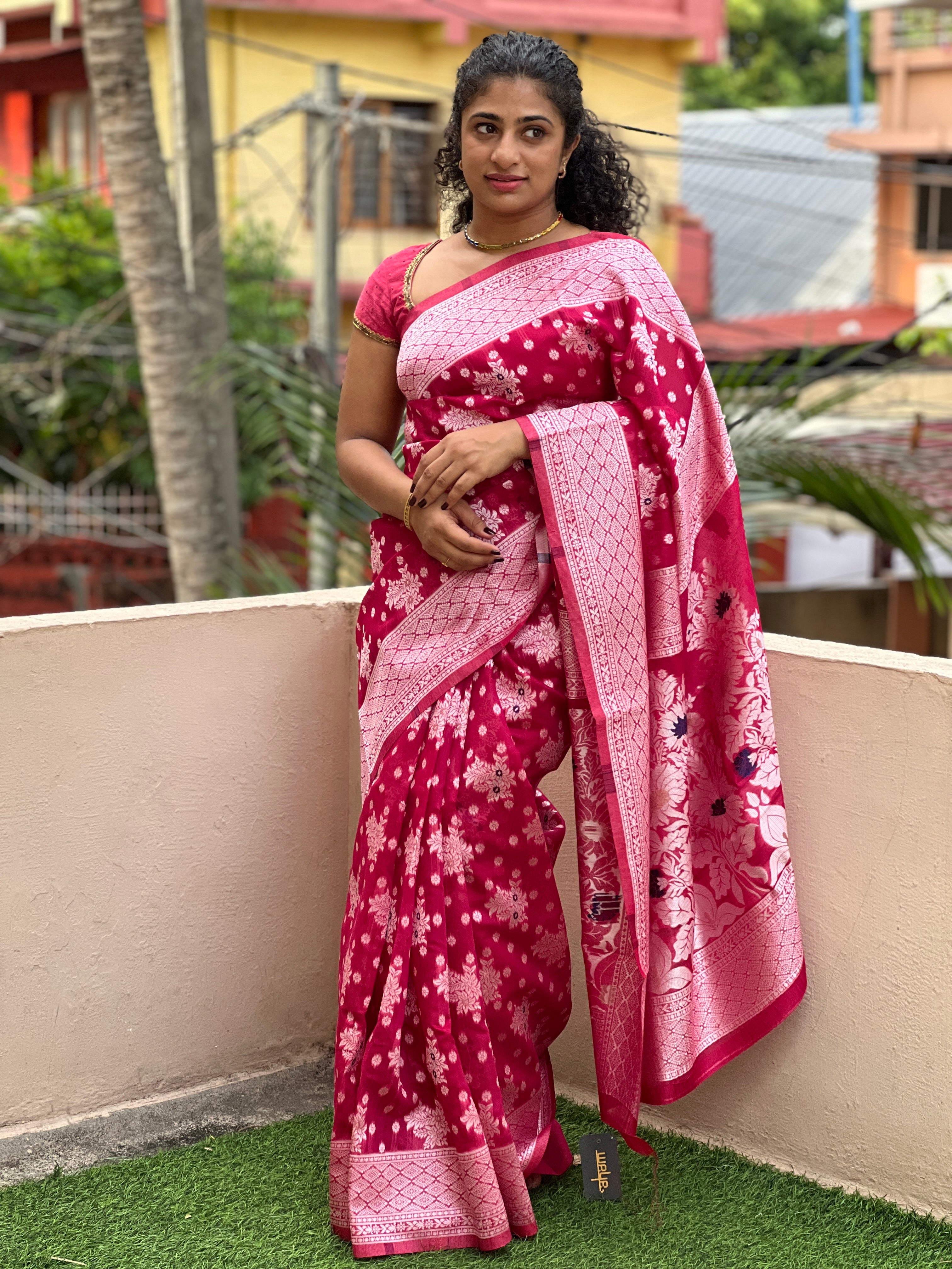 Banarasi Weaved  Cotton Blended Saree | NO130