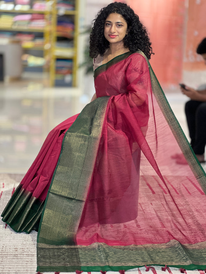 Banarasi Weaved Semi Geecha Saree | YNG475