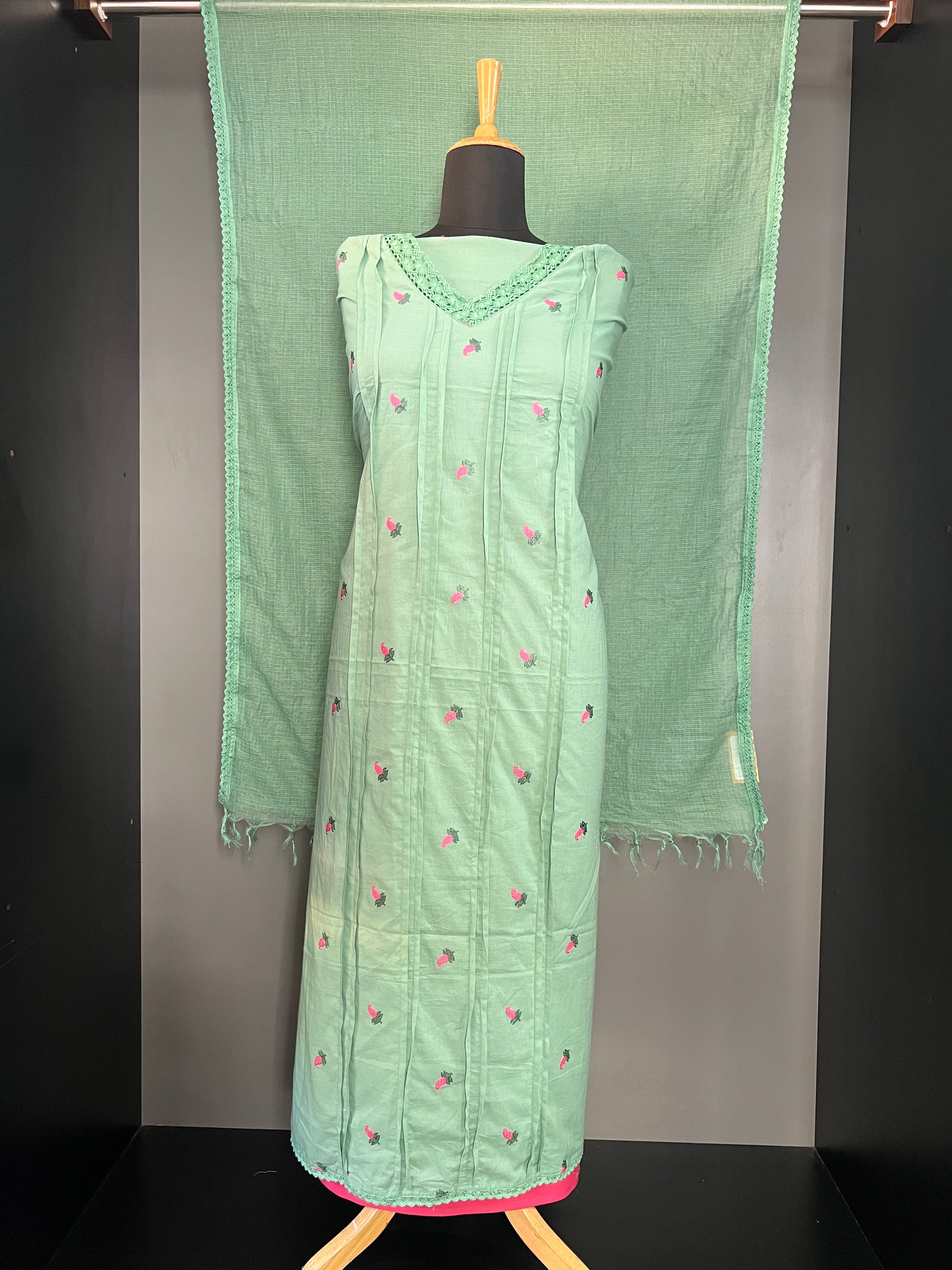 Semi Stitched Cotton Salwar Set | JSC566