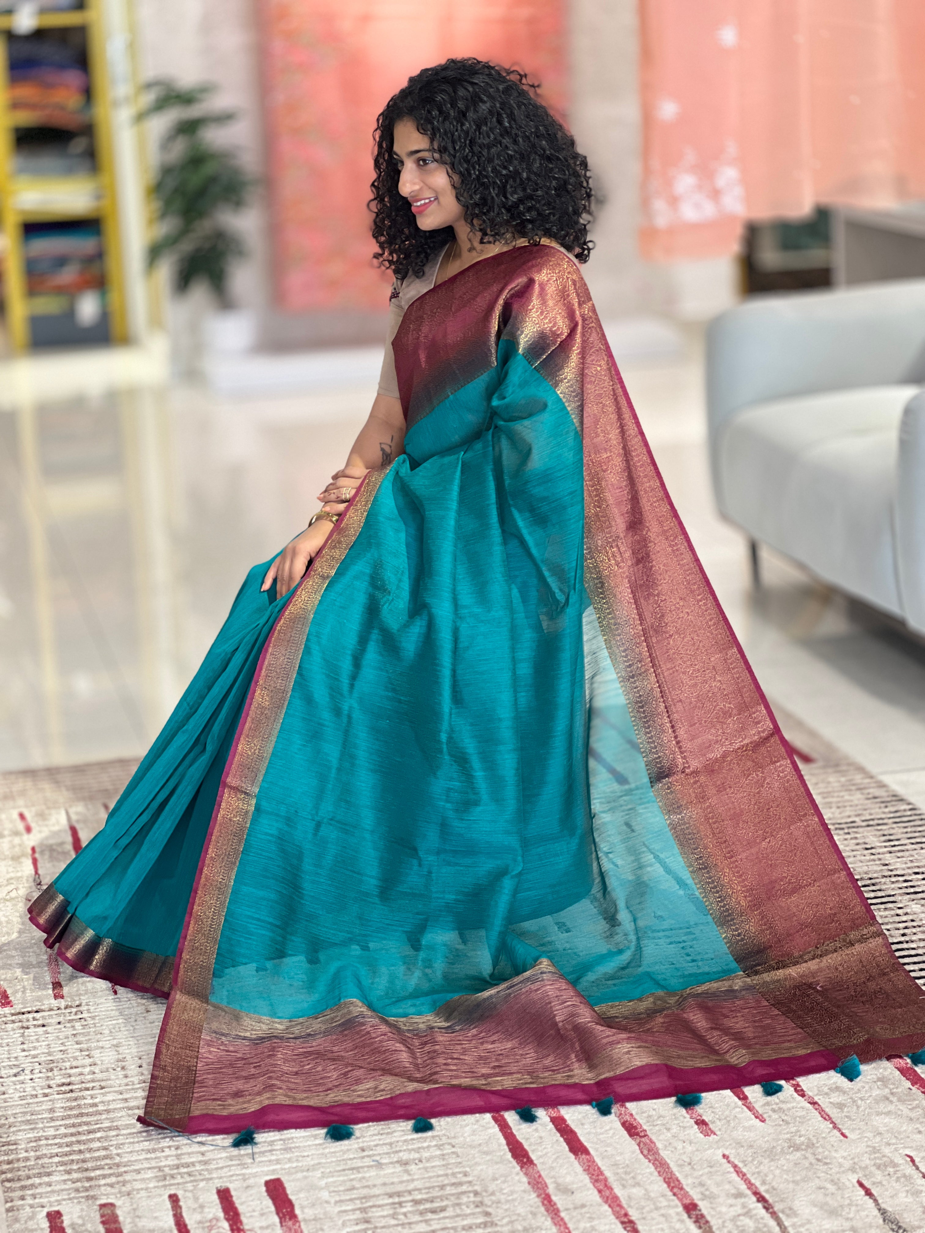 Banarasi Weaved Semi Geecha Saree | YNG470