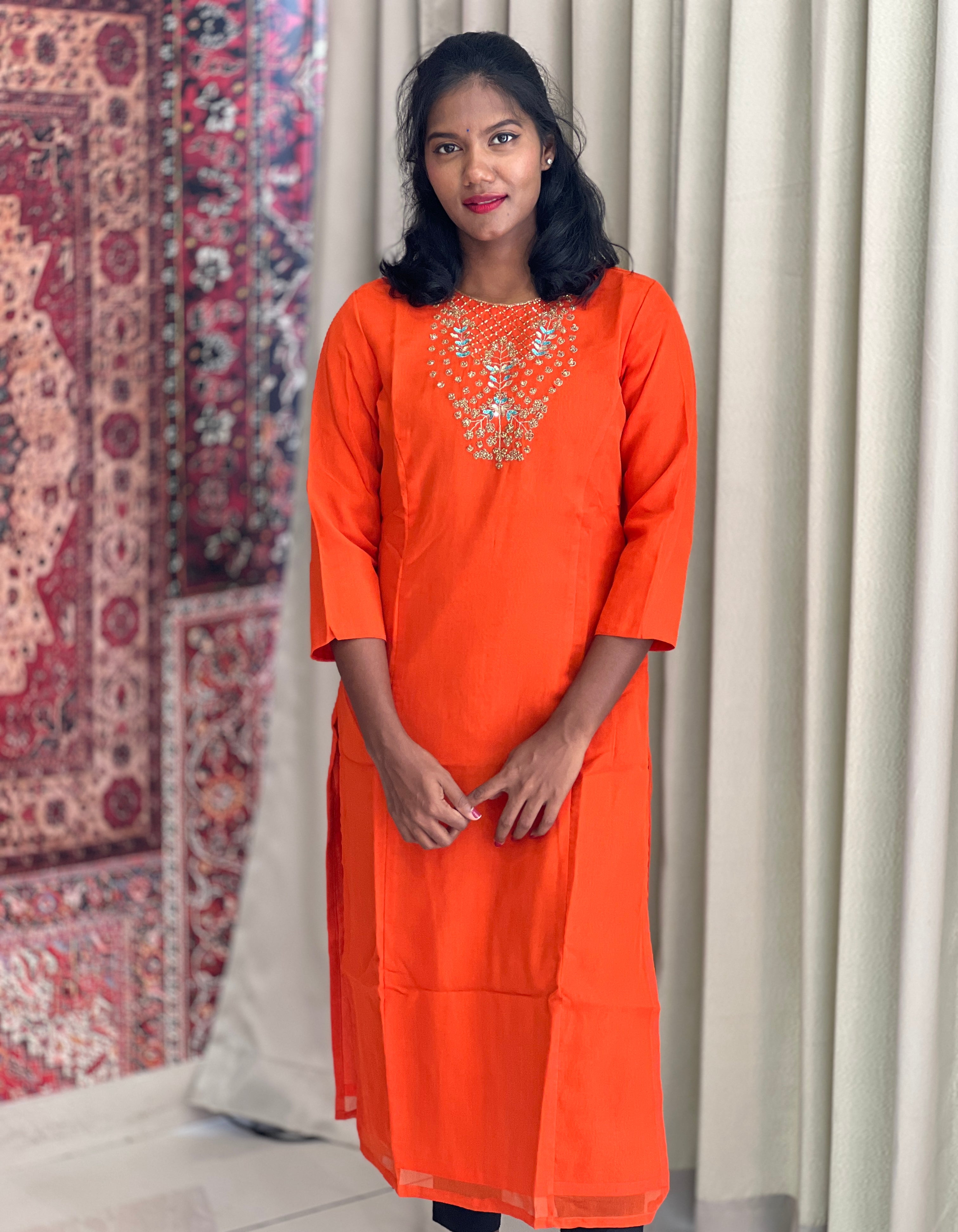 Hand Work Georgette Kurta | DNT187