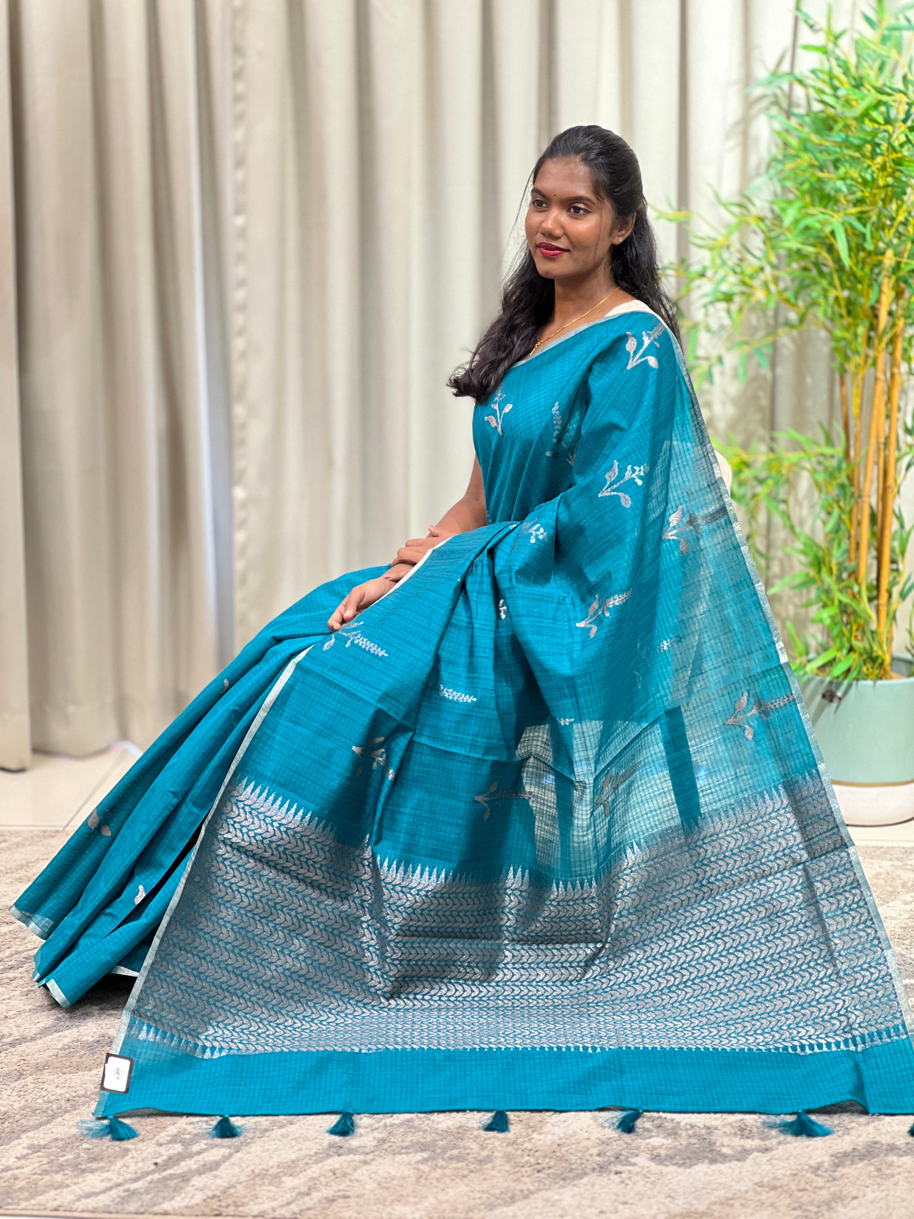 Floral Pattern Cotton Silk Saree  | YNG1665
