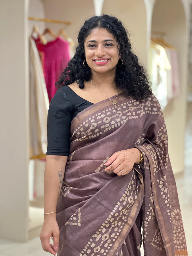 Printed Basbara Silk Saree | US231