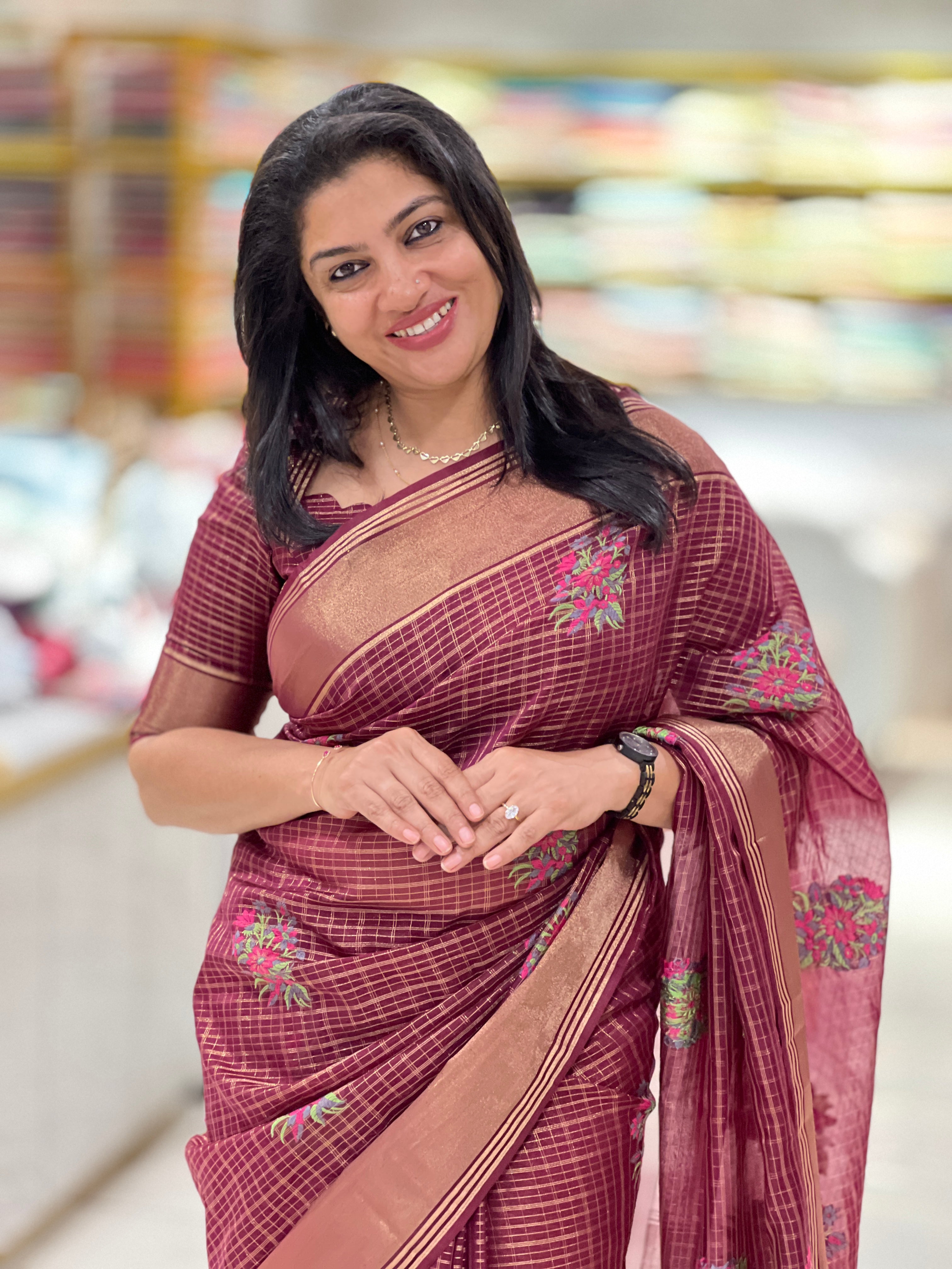 Meenakari Pattern Semi Organza Saree | NN509