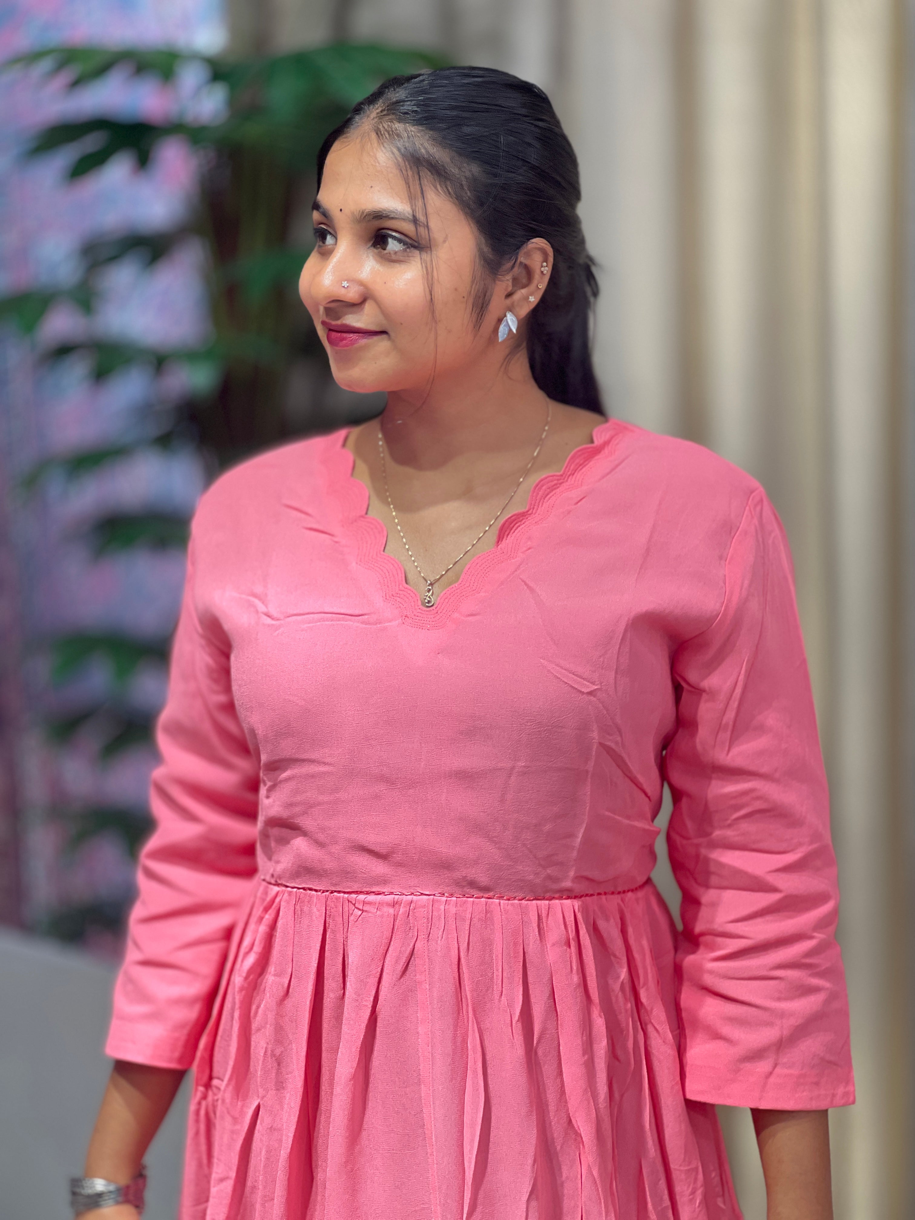 Gathering A-Line Pattern Georgette Kurta | DNT963