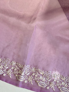 Machine Embroidered Shimmer Organza Saree | BLD1454