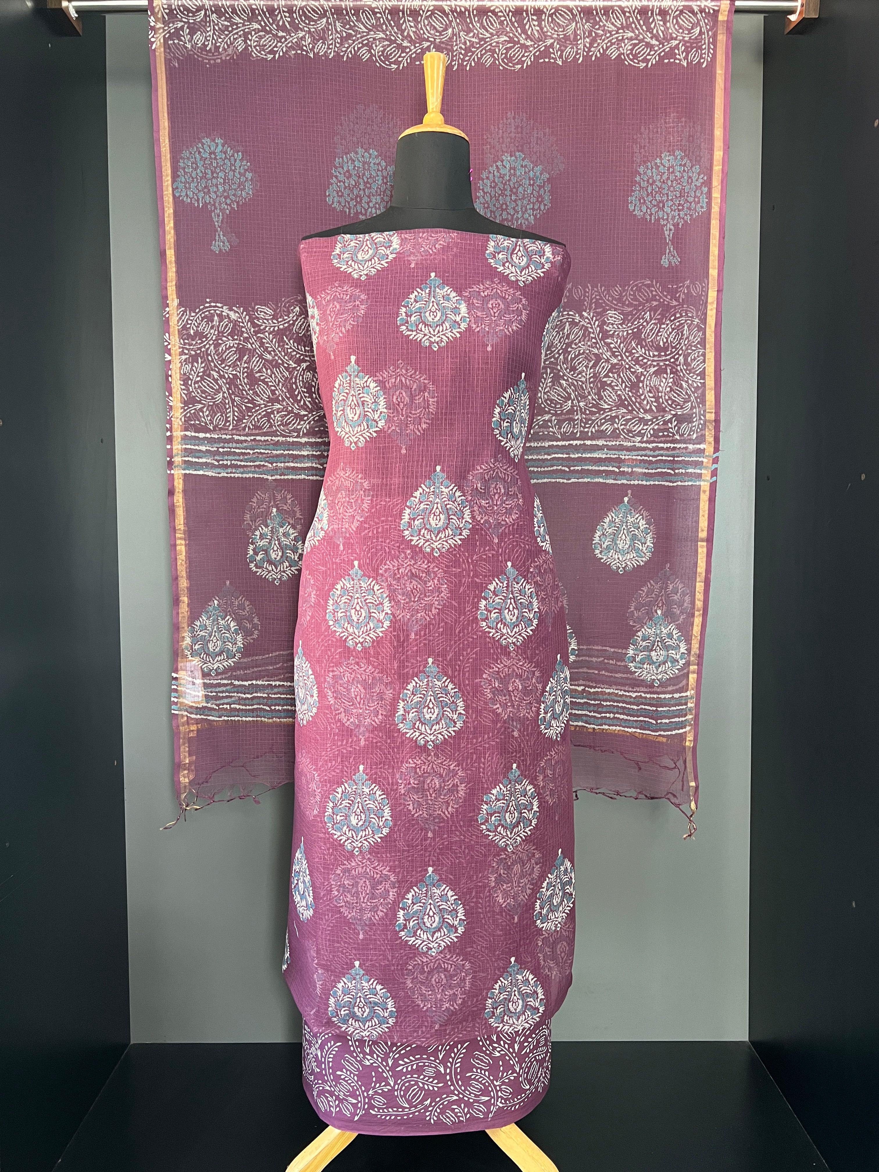 Block Printed Kota Salwar Set | JHF134