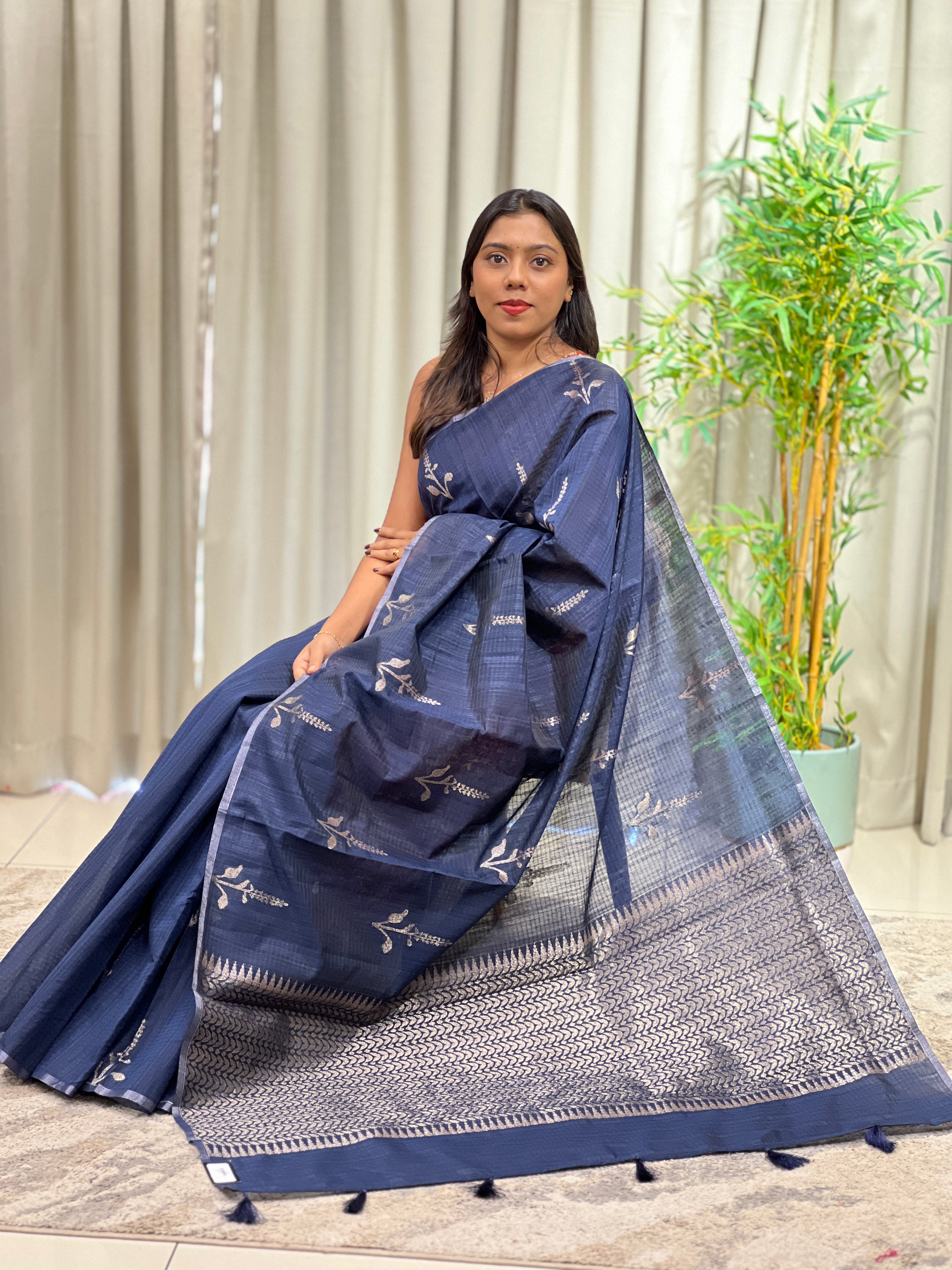 Floral Pattern Cotton Silk Saree  | YNG1659