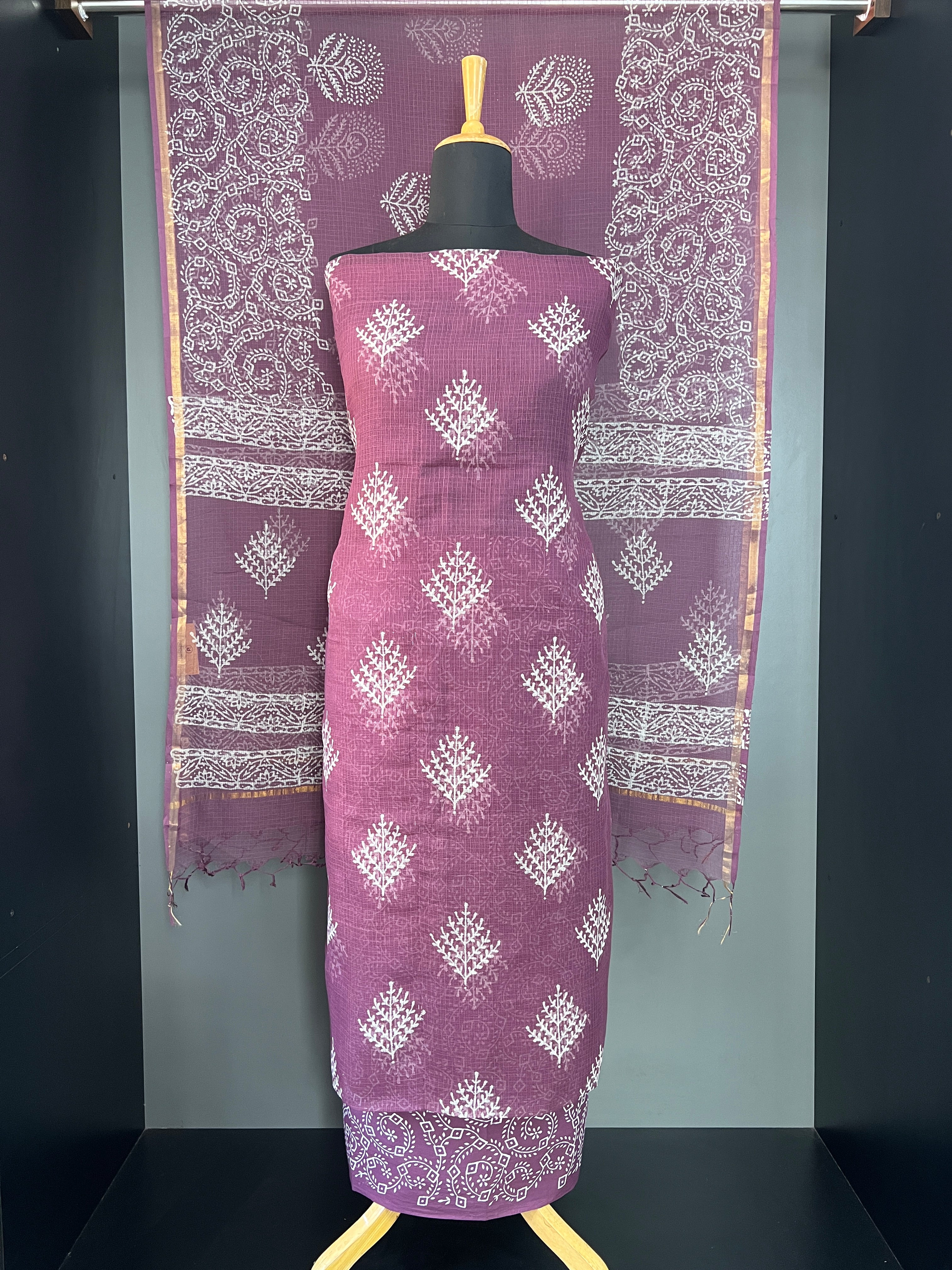 Hand Block Printed Kota Salwar Set | JHF128