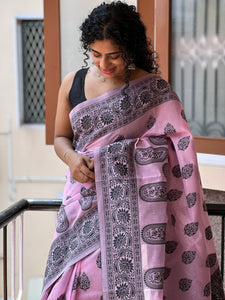 Self Thread Weaving Cotton Blended Saree | NO136