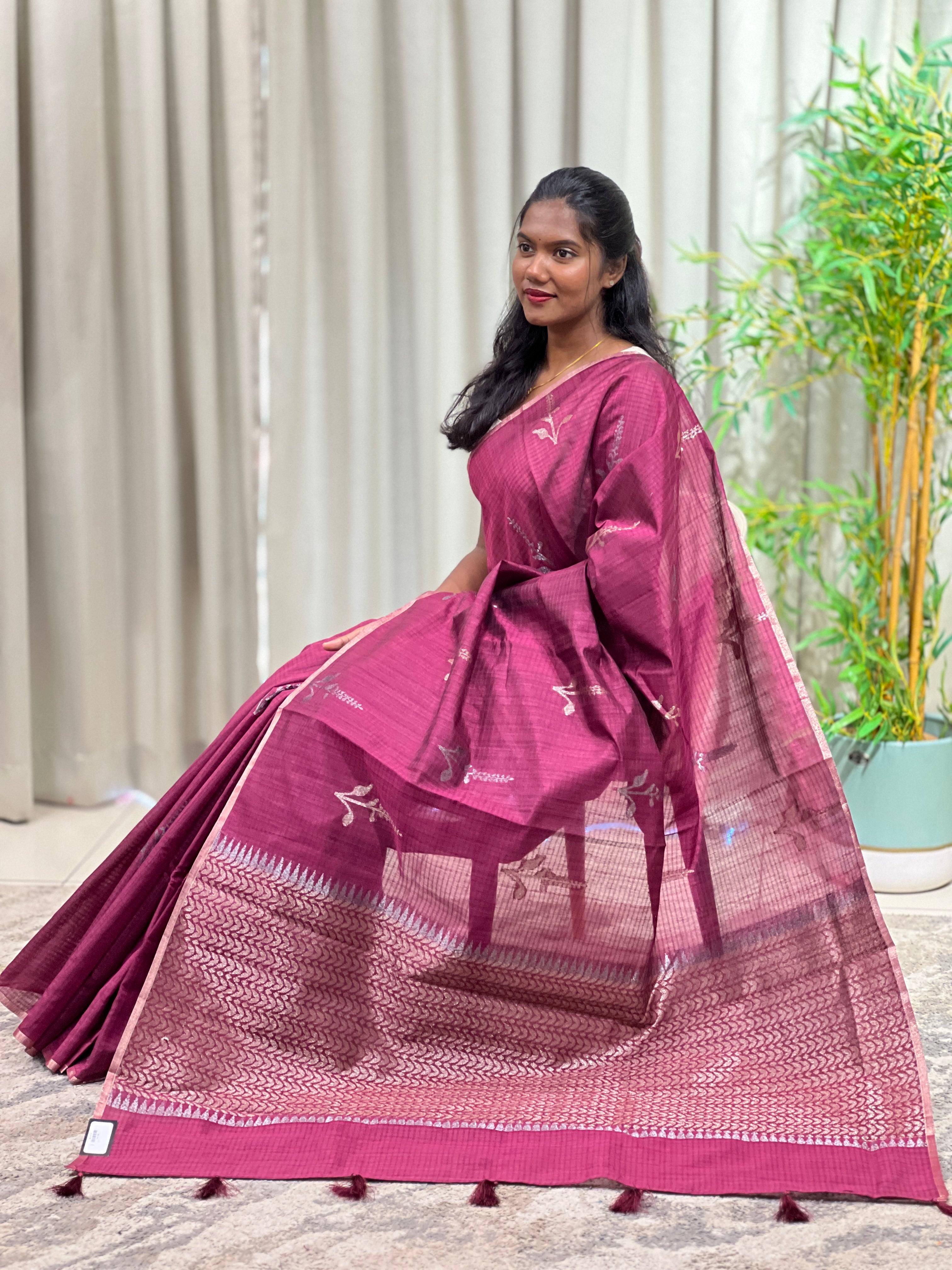 Floral Pattern Cotton Silk Saree  | YNG1662